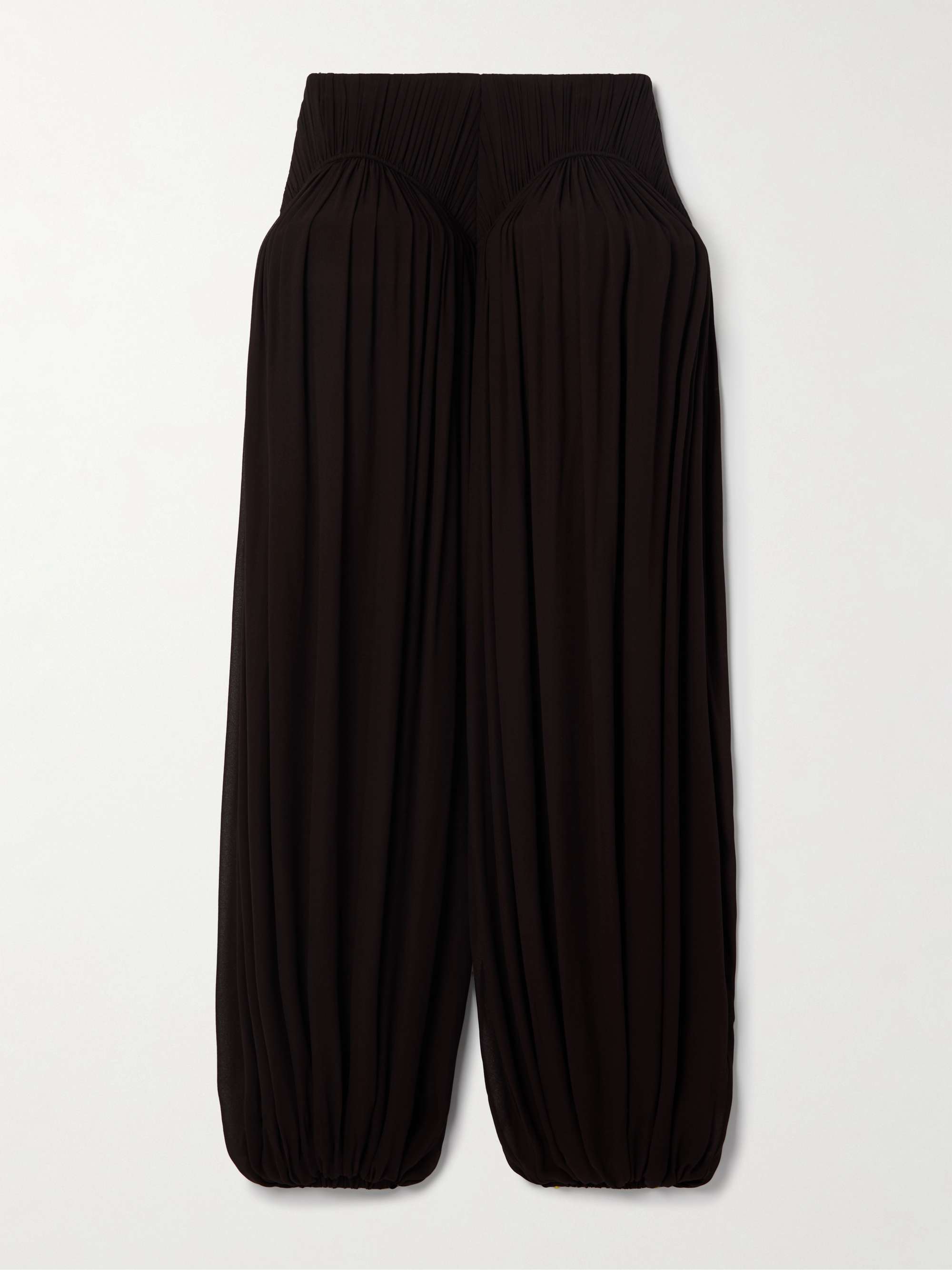 Pleated crepe tapered pants view