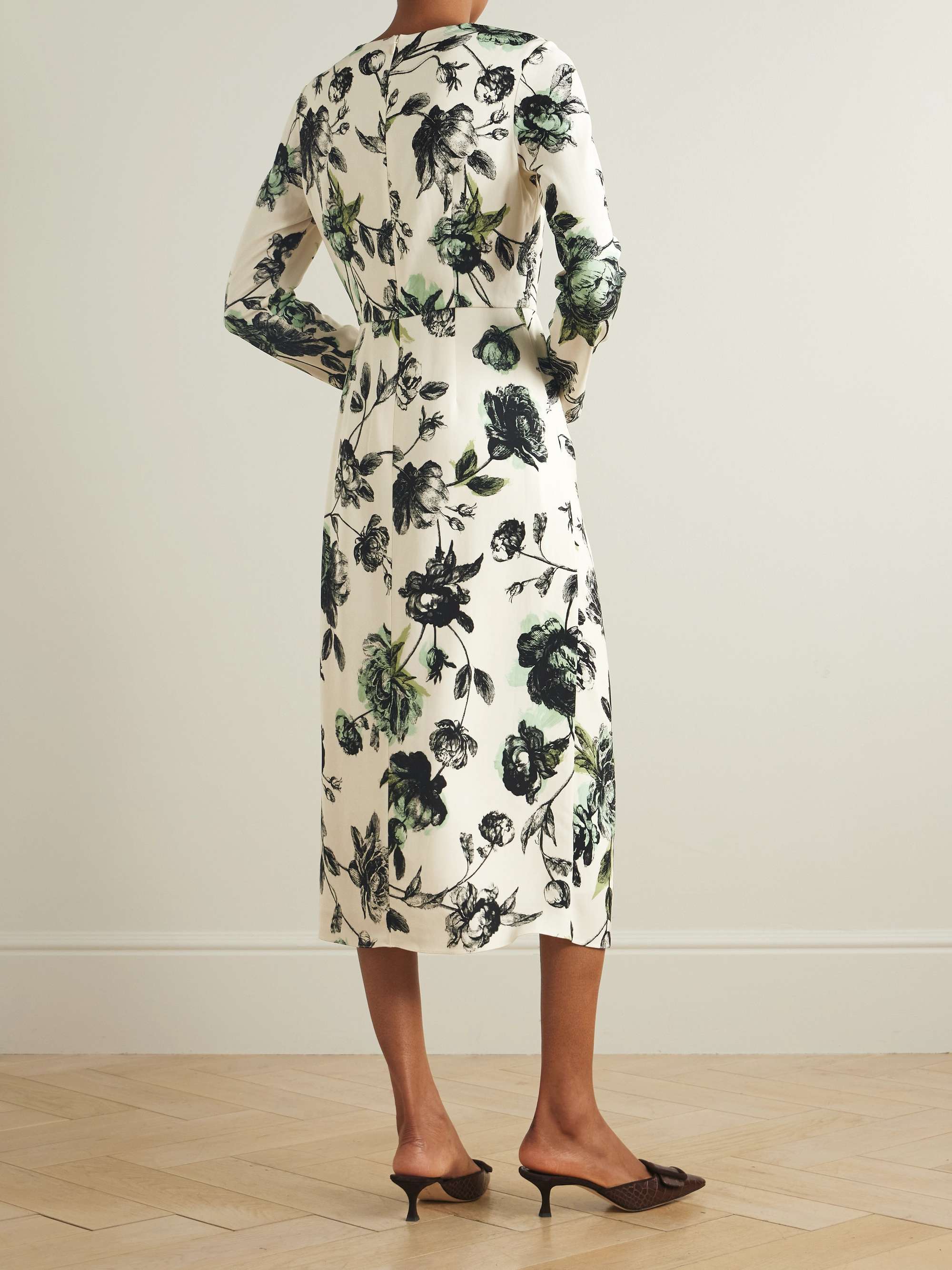 Violetta draped gathered crepe midi dress view