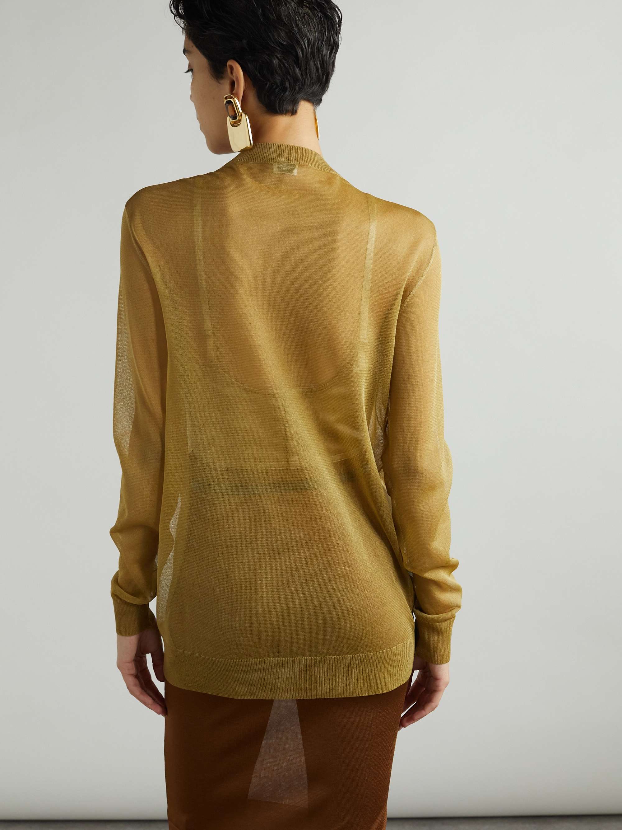 Knitted silk cardigan view