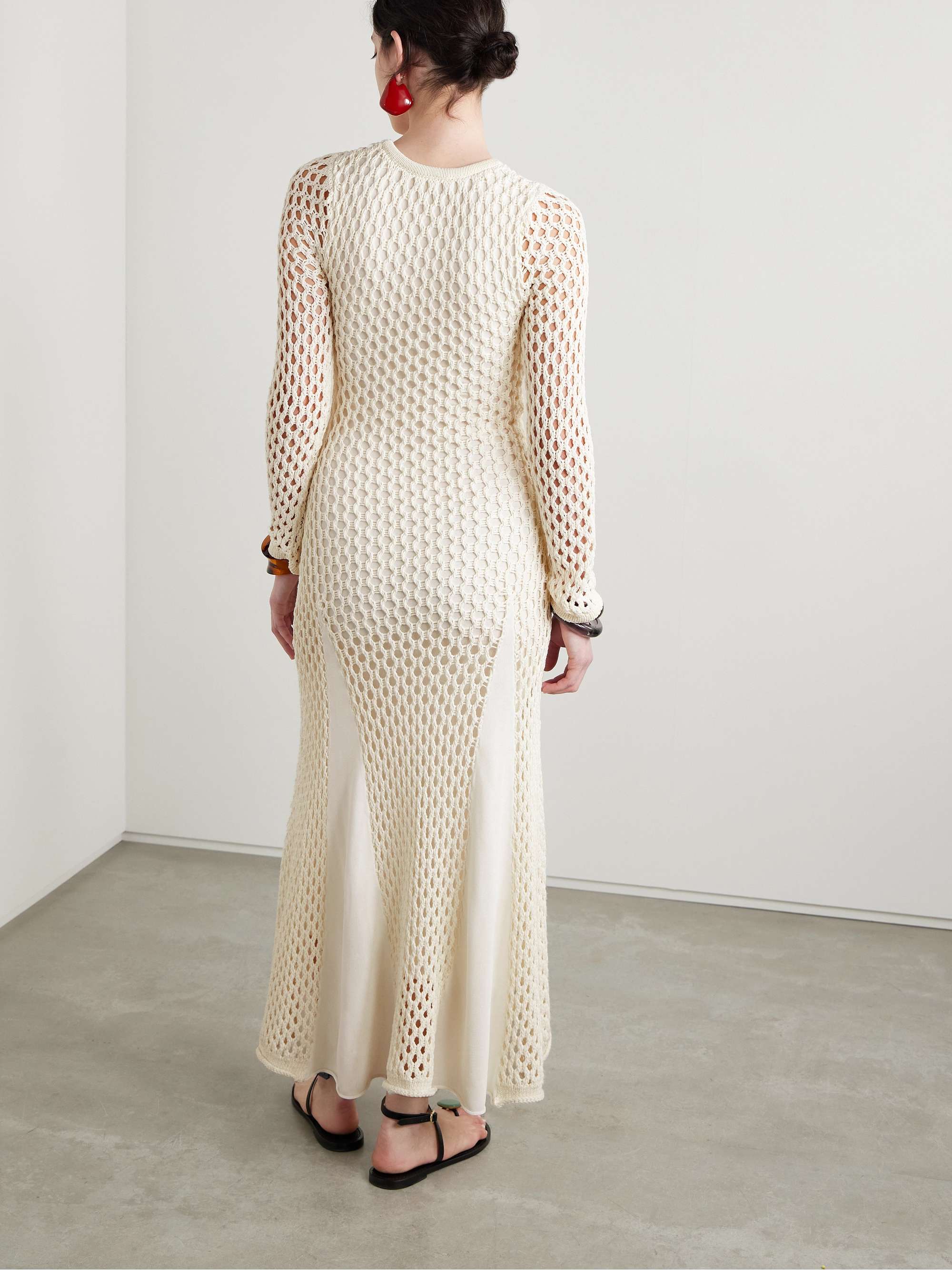 Anansi paneled crocheted and stretch-knit maxi dress view