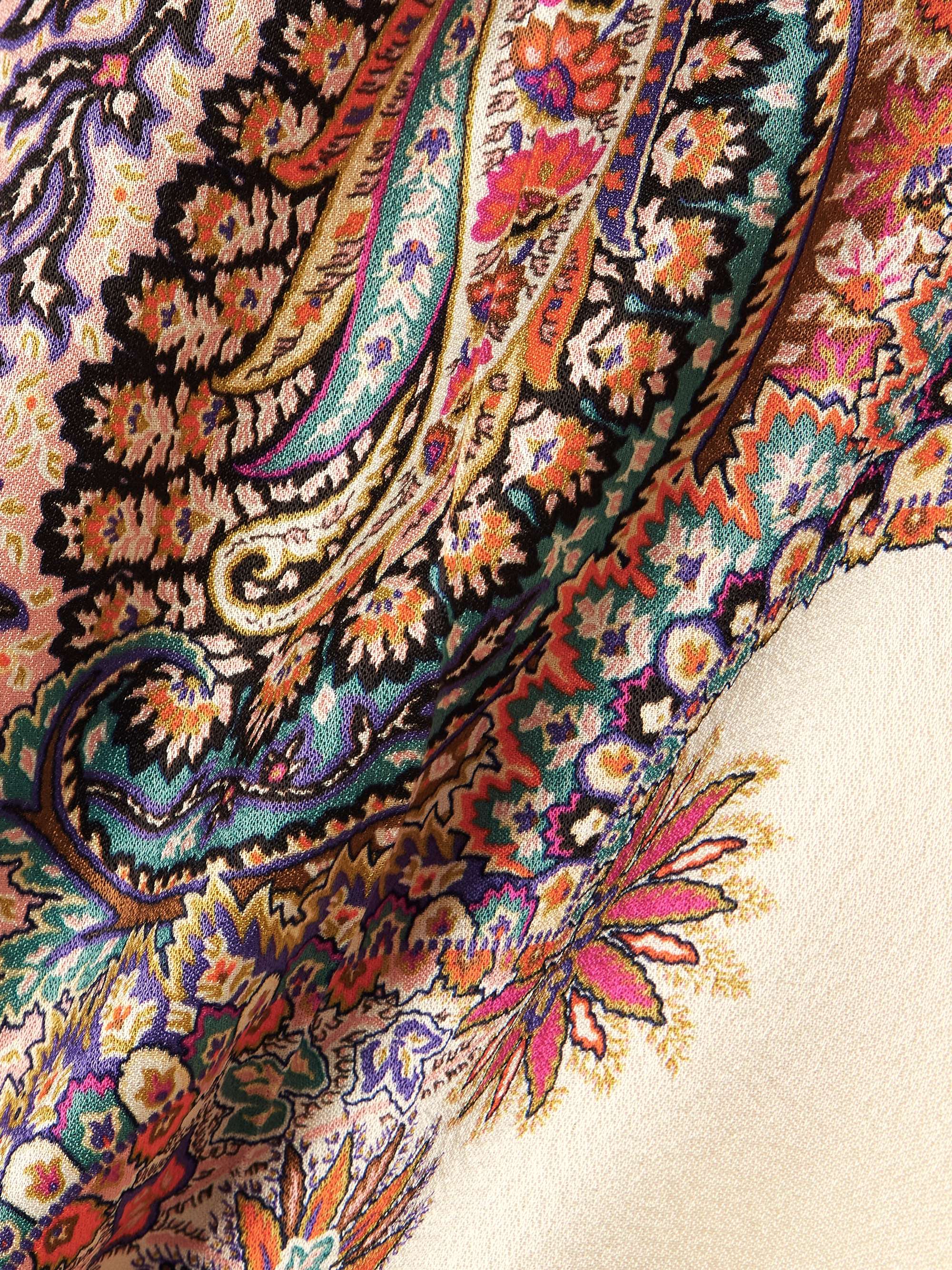 Printed satin wide-leg pants view