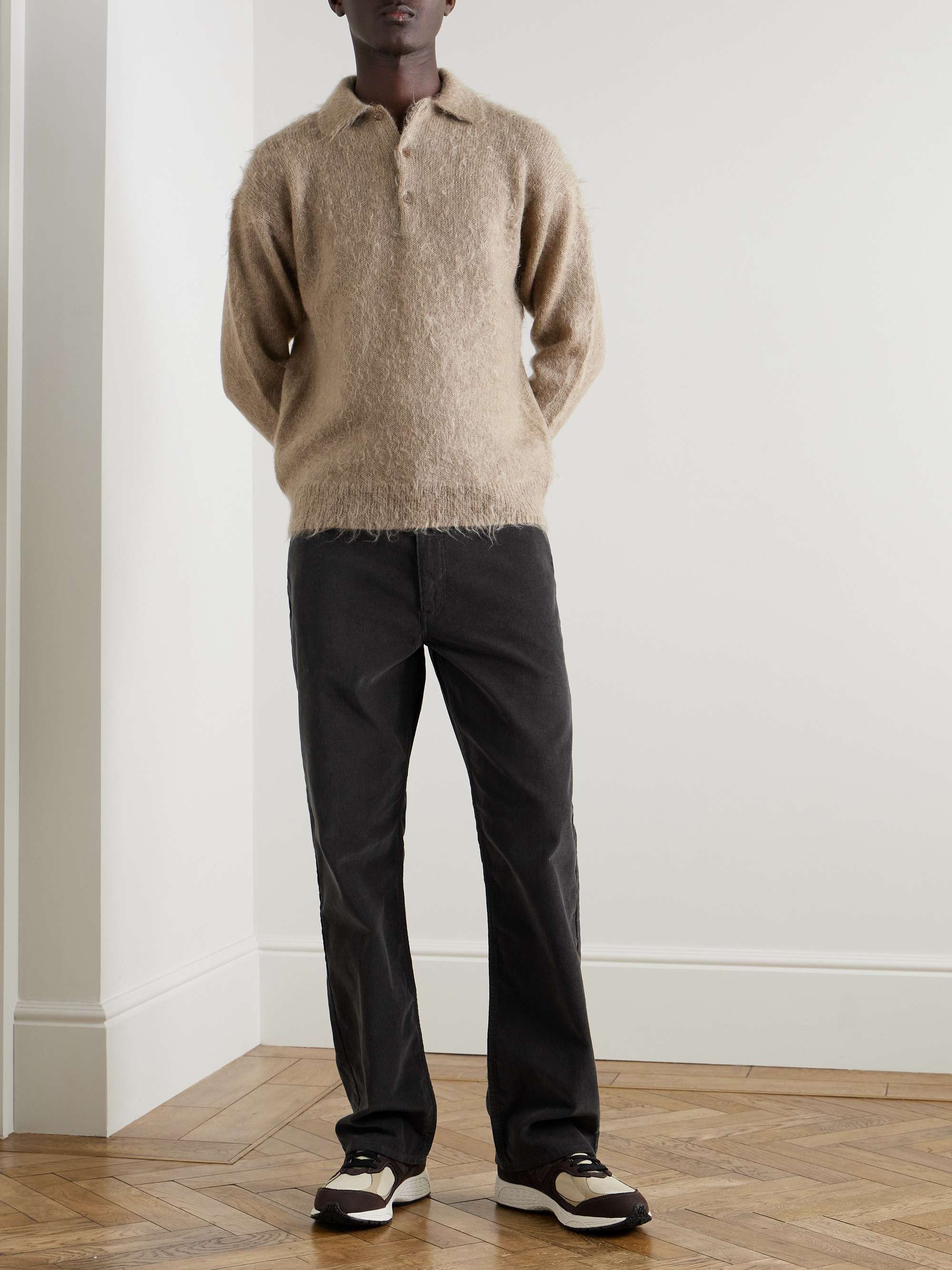 Straight-Leg Cotton-Blend Corduroy Trousers view