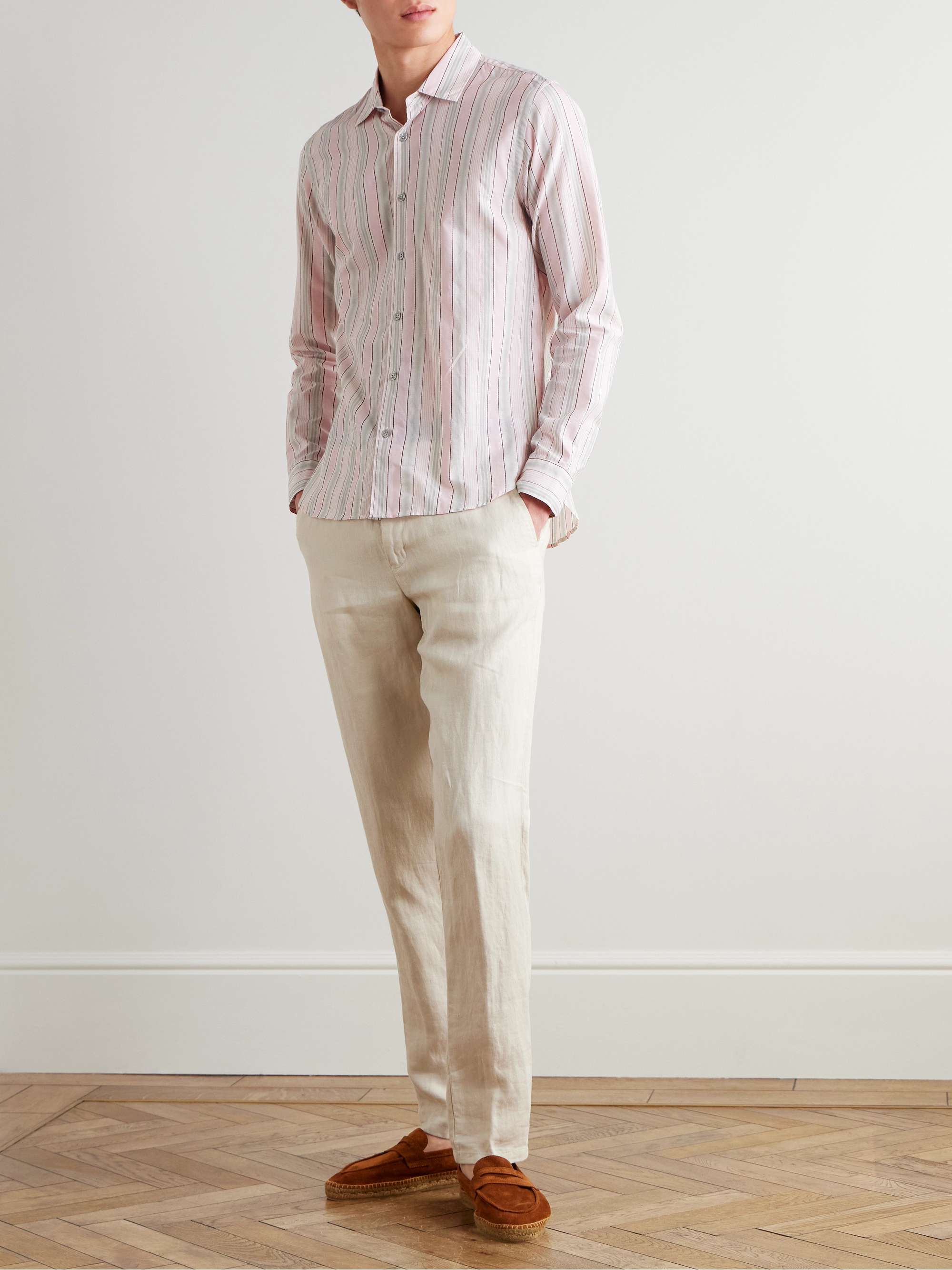 Giles Slim-Fit Striped Cotton Shirt view