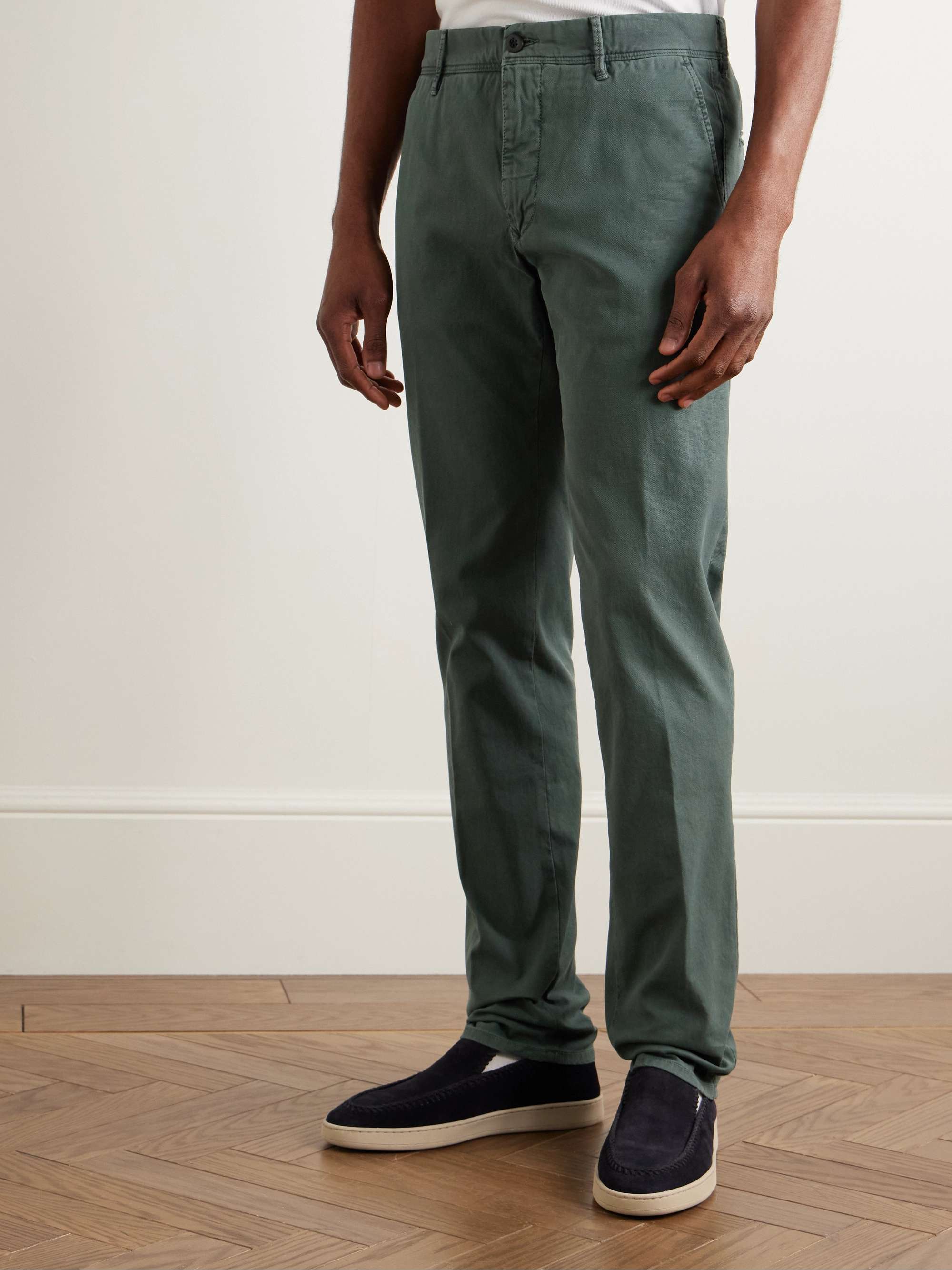 Slim-Fit Panama Stretch-Cotton Canvas Trousers view