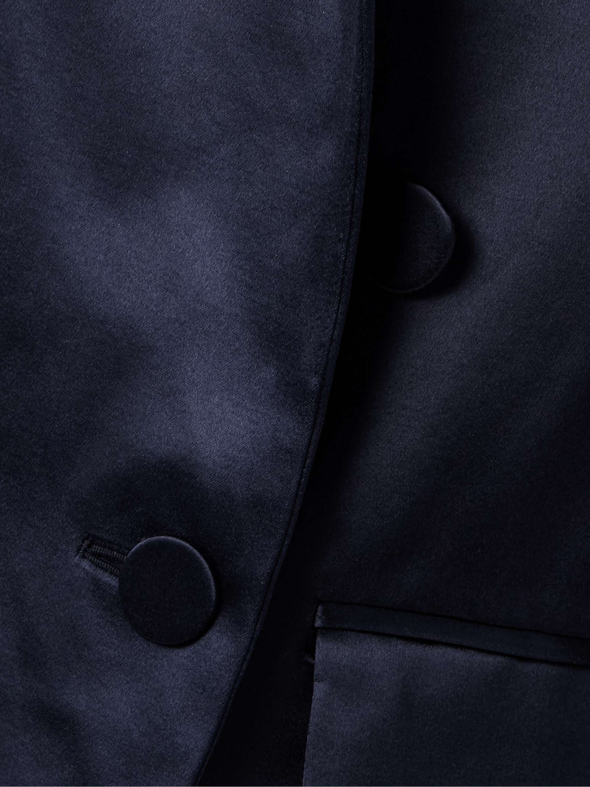 Double-breasted cotton and silk-blend satin coat view