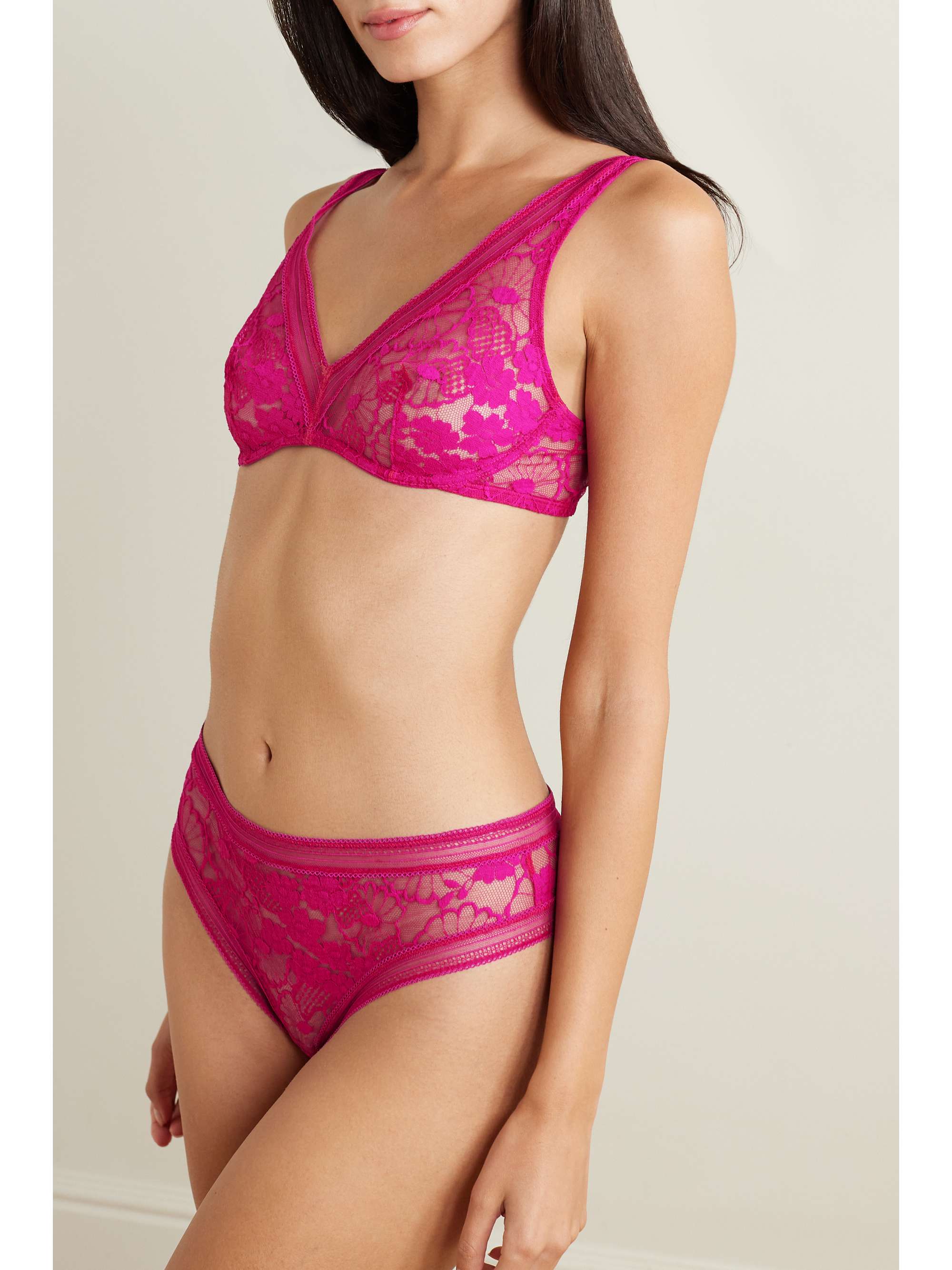 Pollen Millefleurs picot-trimmed stretch-lace underwired bra view