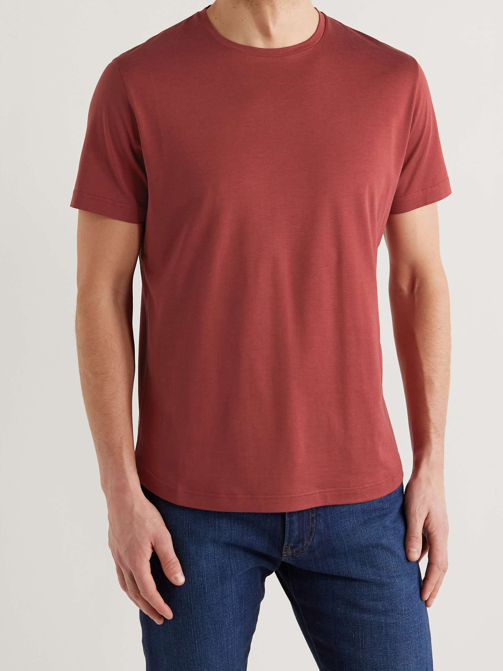 Slim-Fit Silk and Cotton-Blend Jersey T-Shirt view