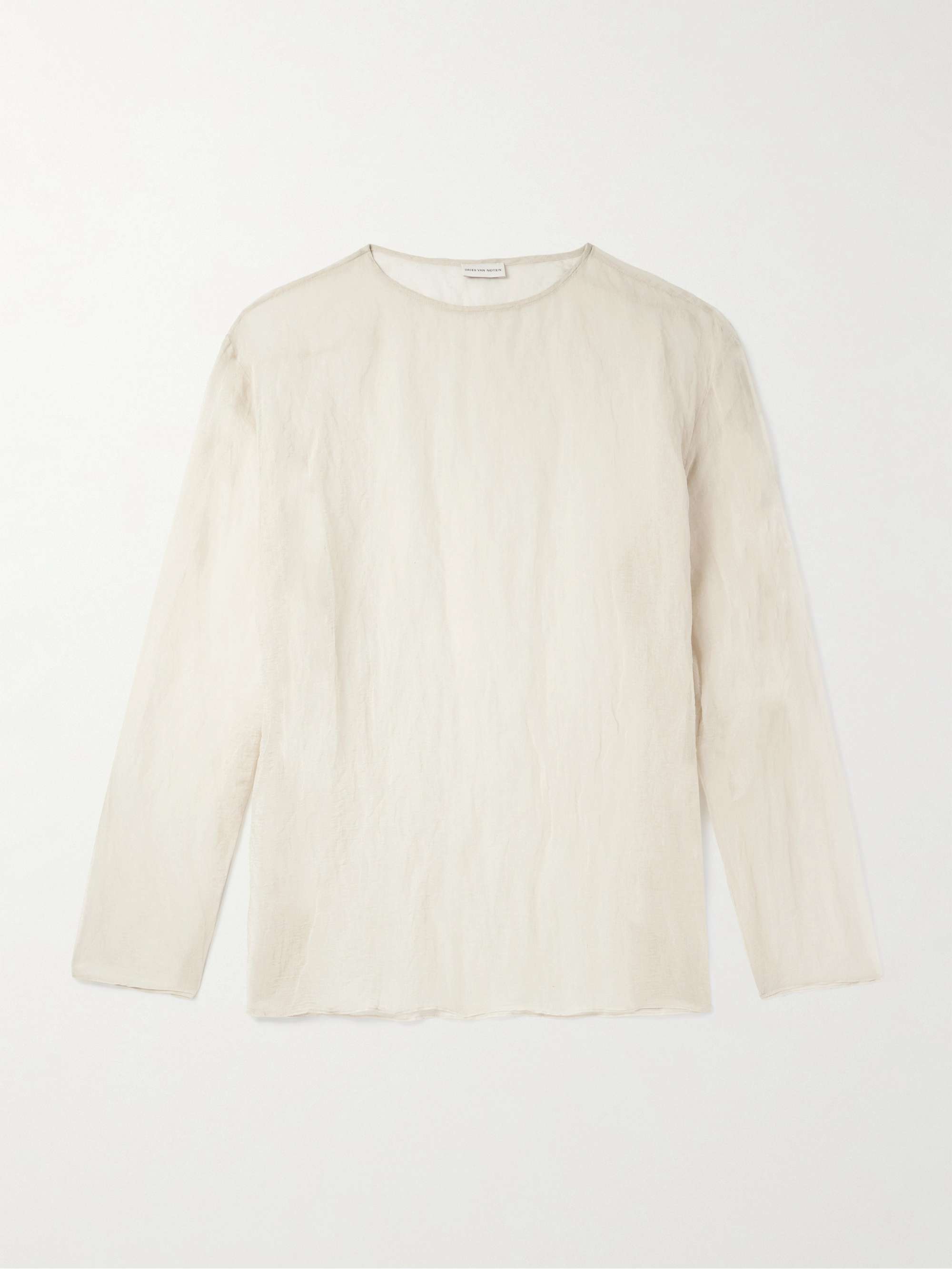 Oversized Metallic Crinkled Cotton-Blend T-Shirt view