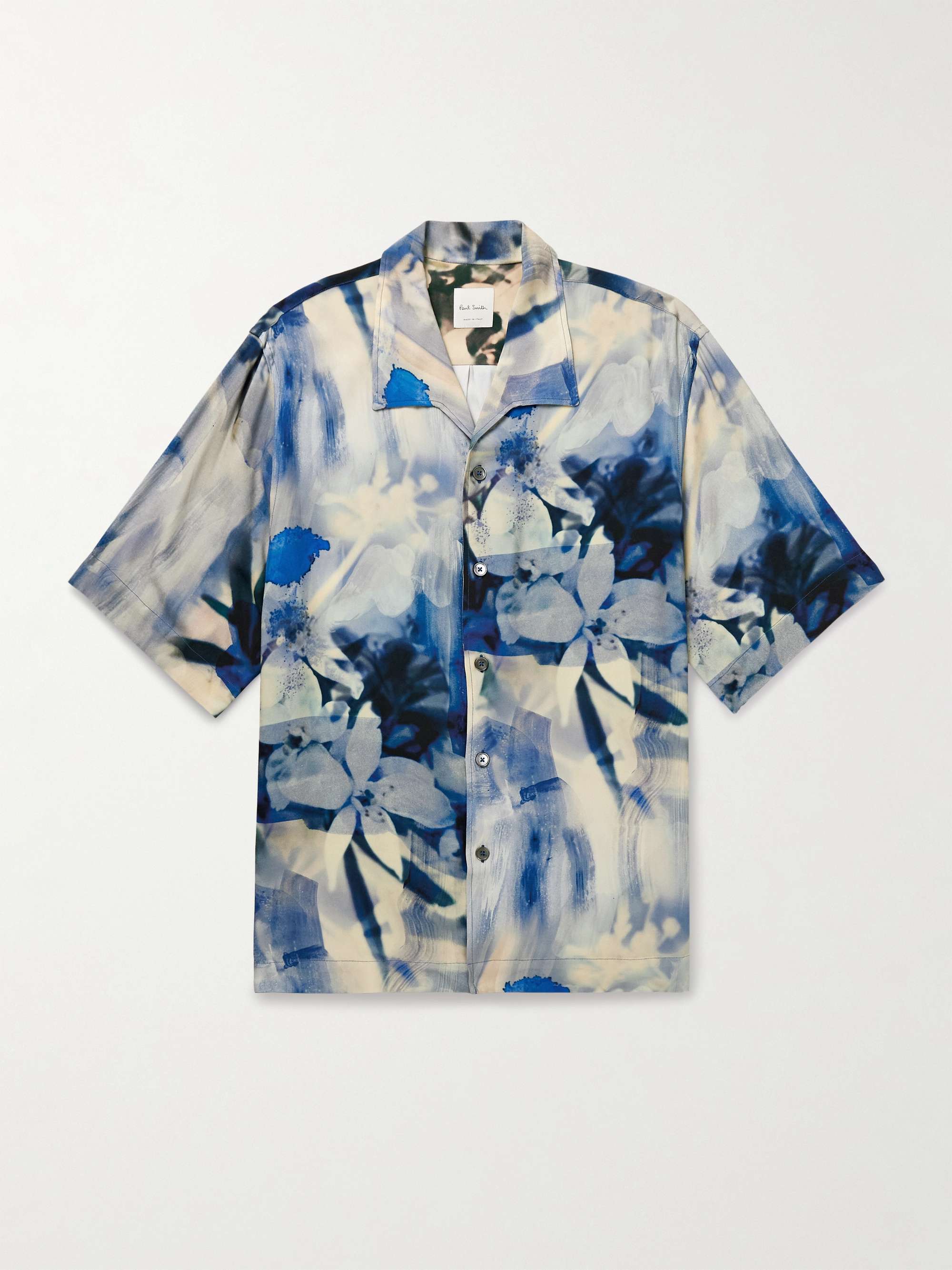 Floral-Print Twill Shirt view