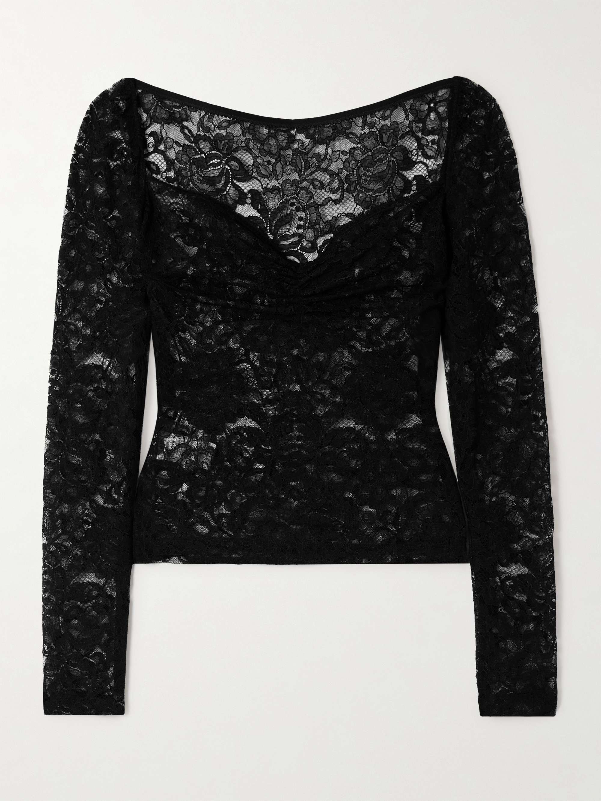 Gathered lace blouse view