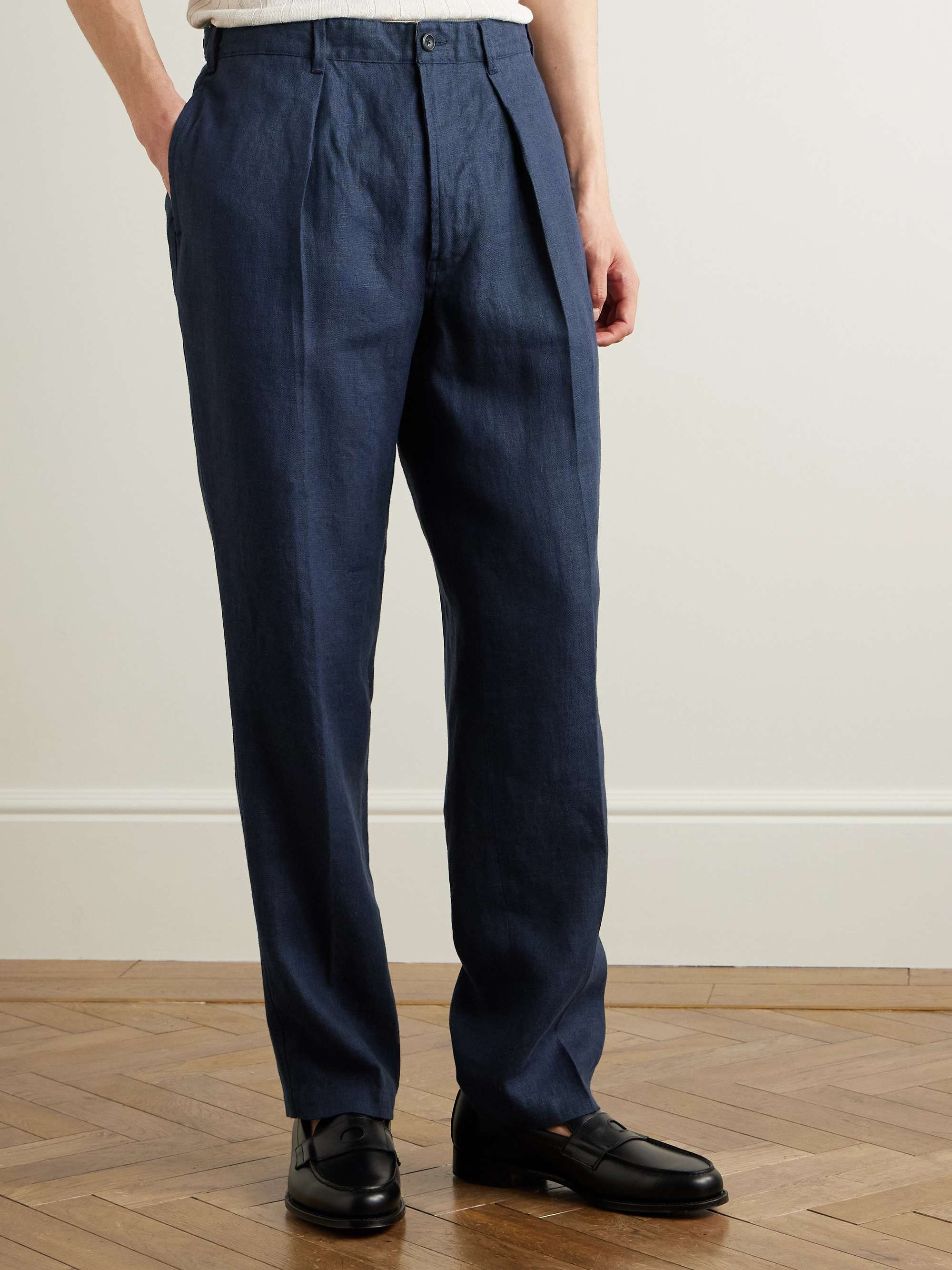Games Tapered Pleated Linen Trousers view