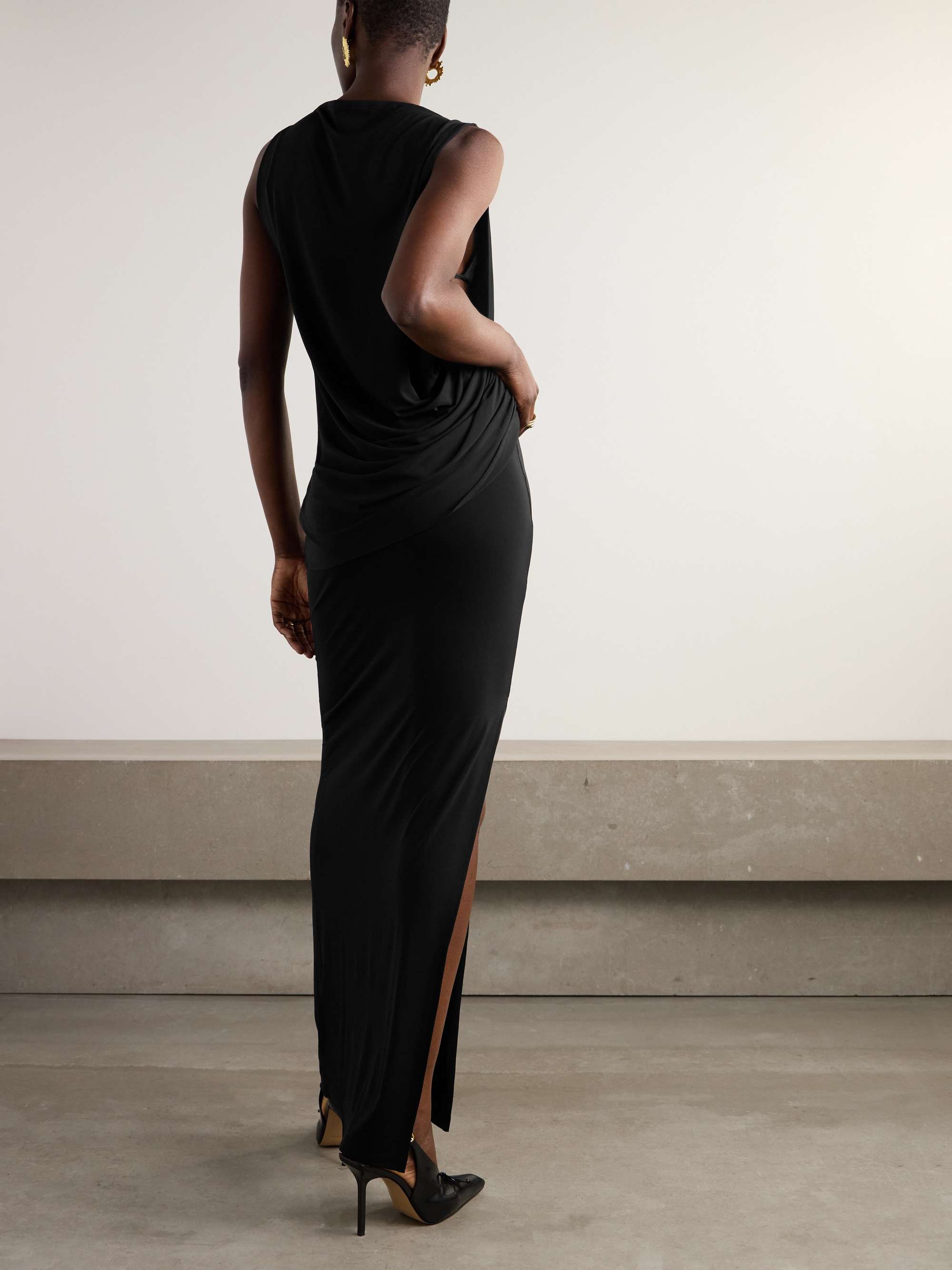 Peplo stretch-jersey maxi dress view