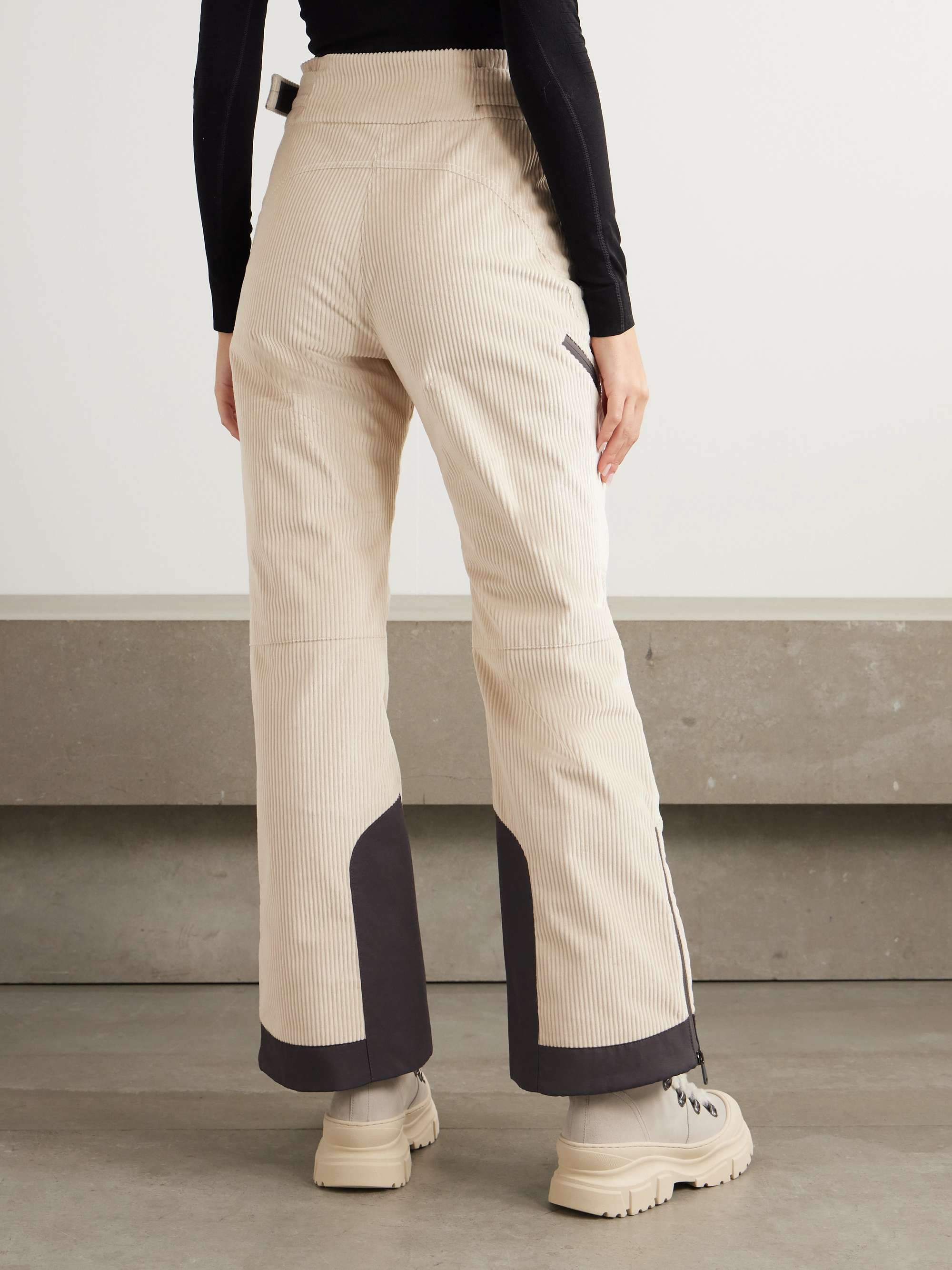 Padded cotton-corduroy flared ski pants view