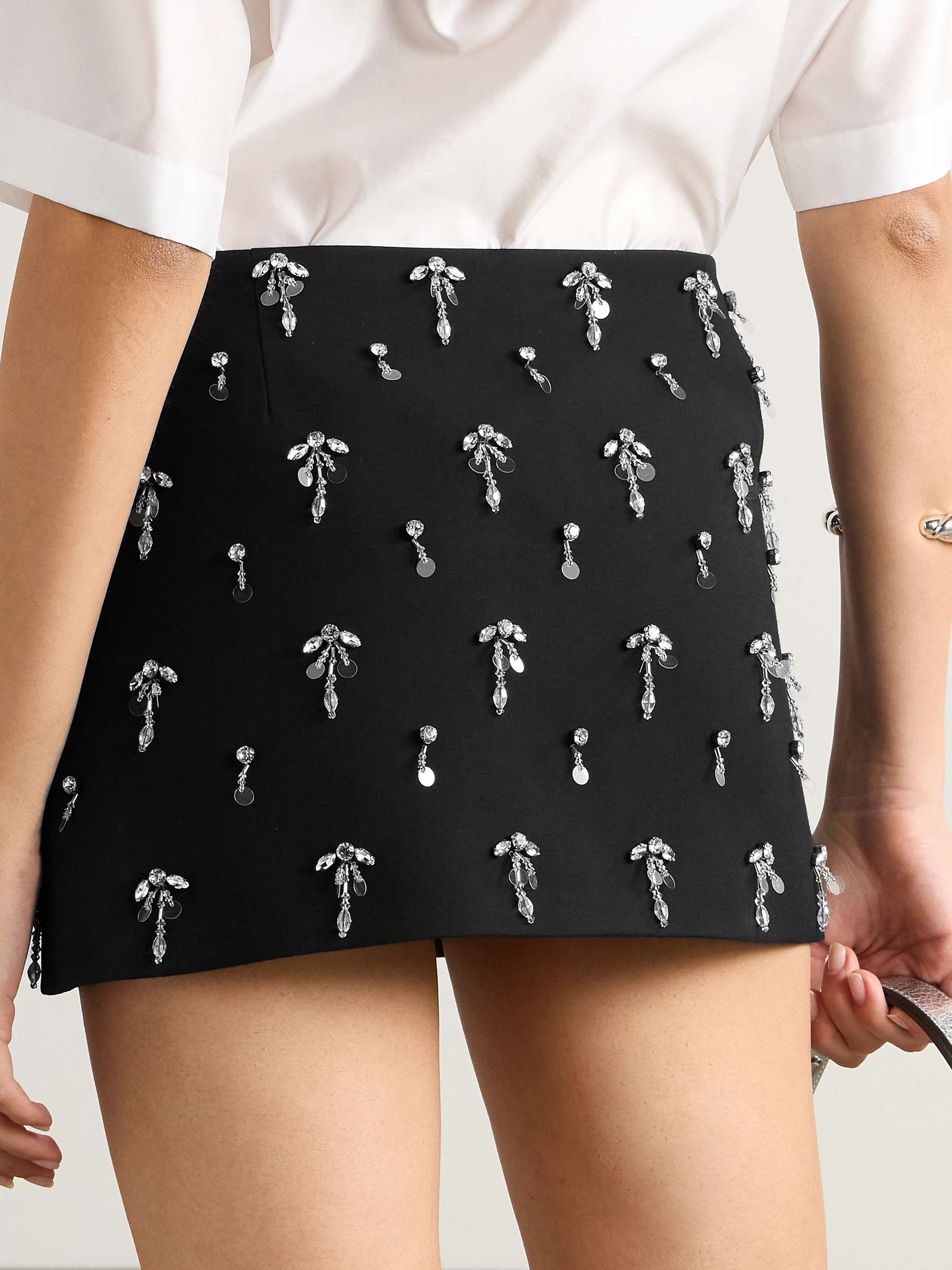 Embellished silk and wool-blend cady mini skirt view