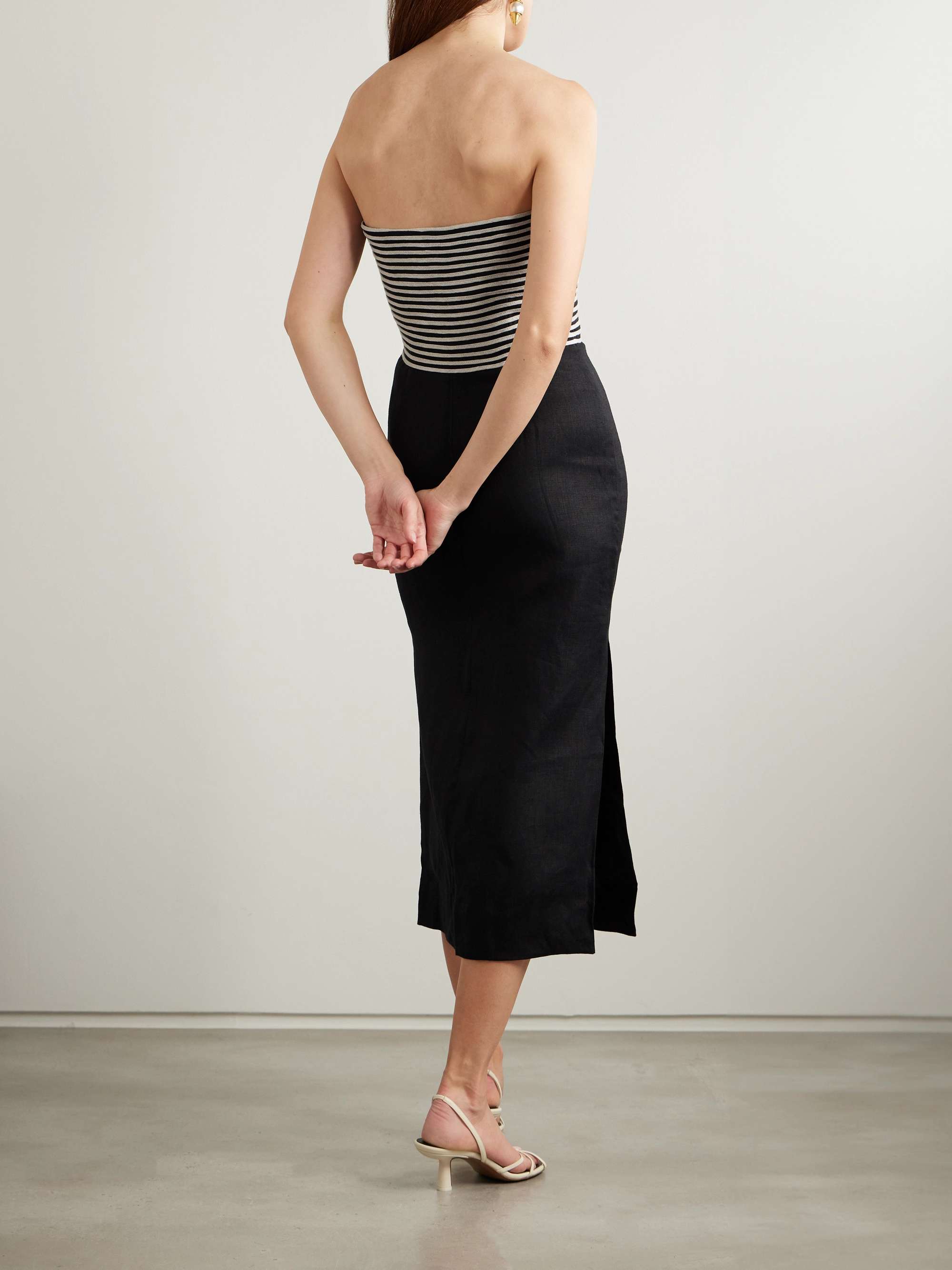 Arco Real canvas-trimmed linen midi dress view