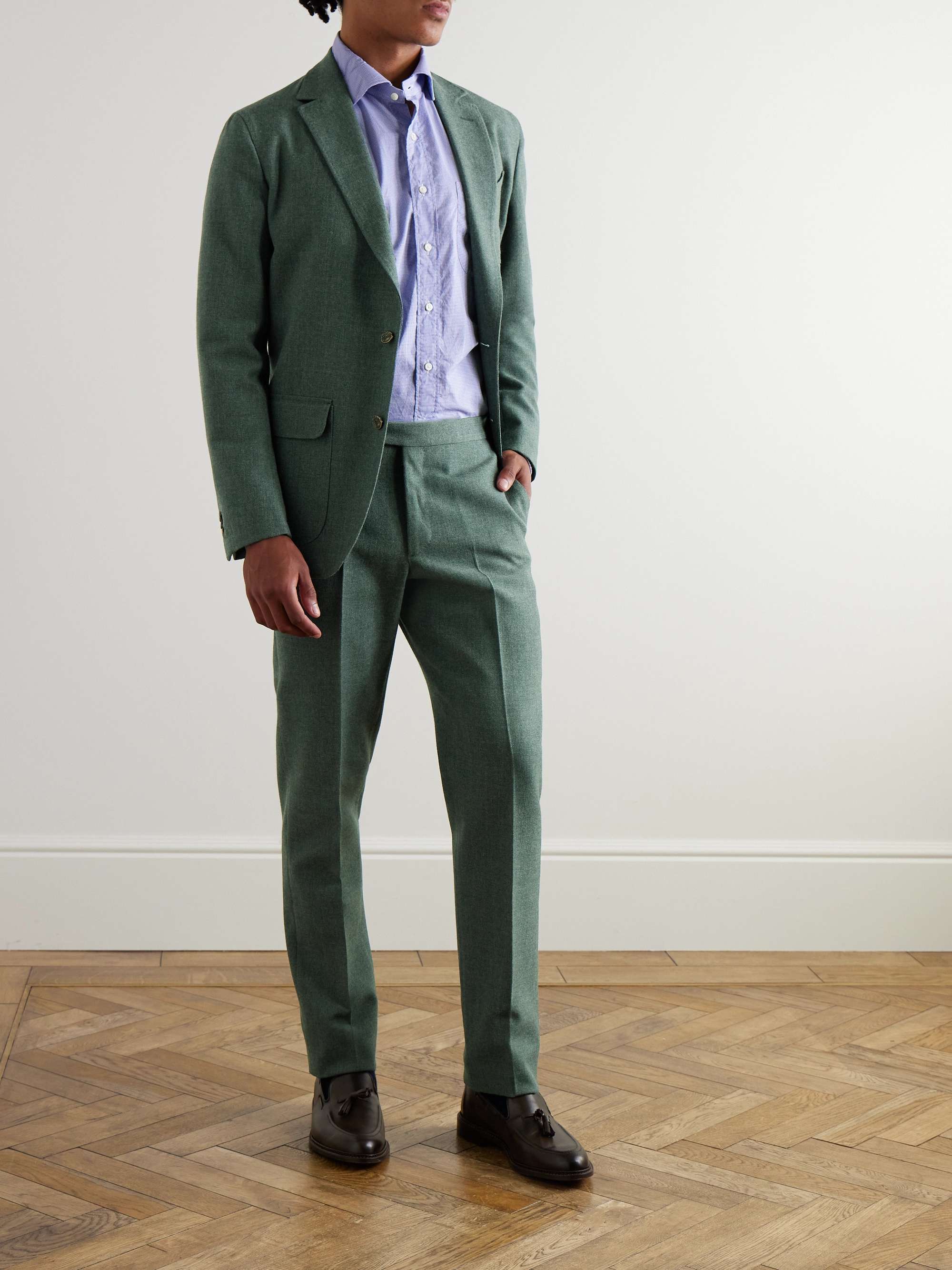 Slim-Fit Wool Suit Trousers view