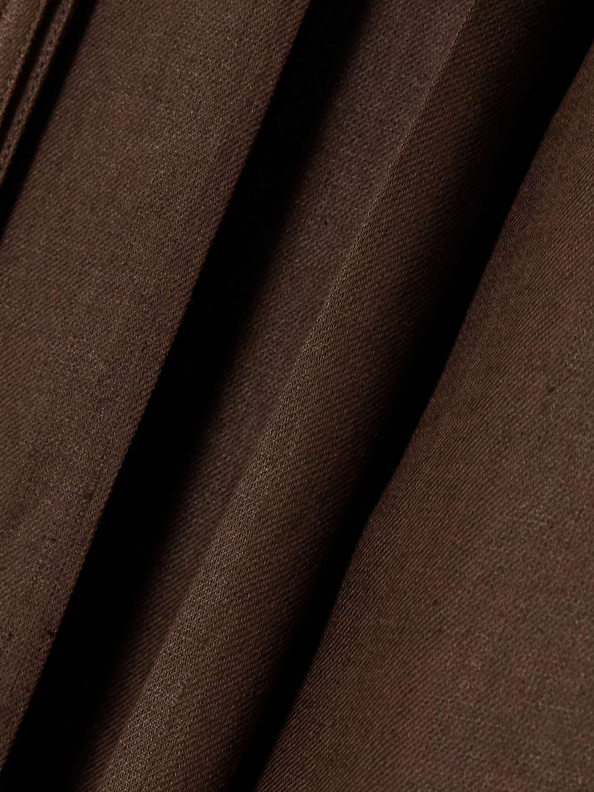 Yasmina belted pleated linen-twill wrap skirt view