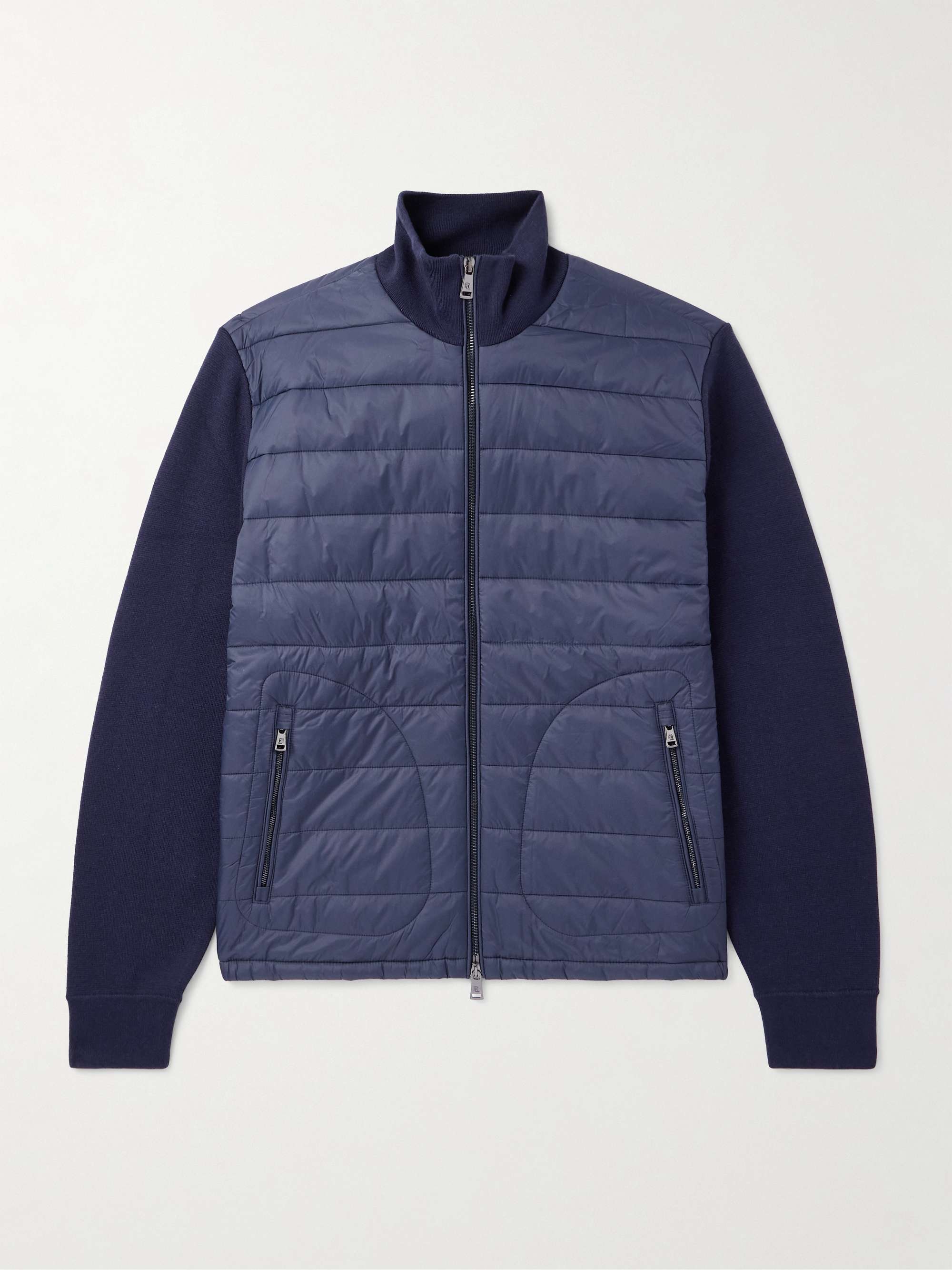 Slim-Fit Padded Shell-Trimmed Wool Jacket view