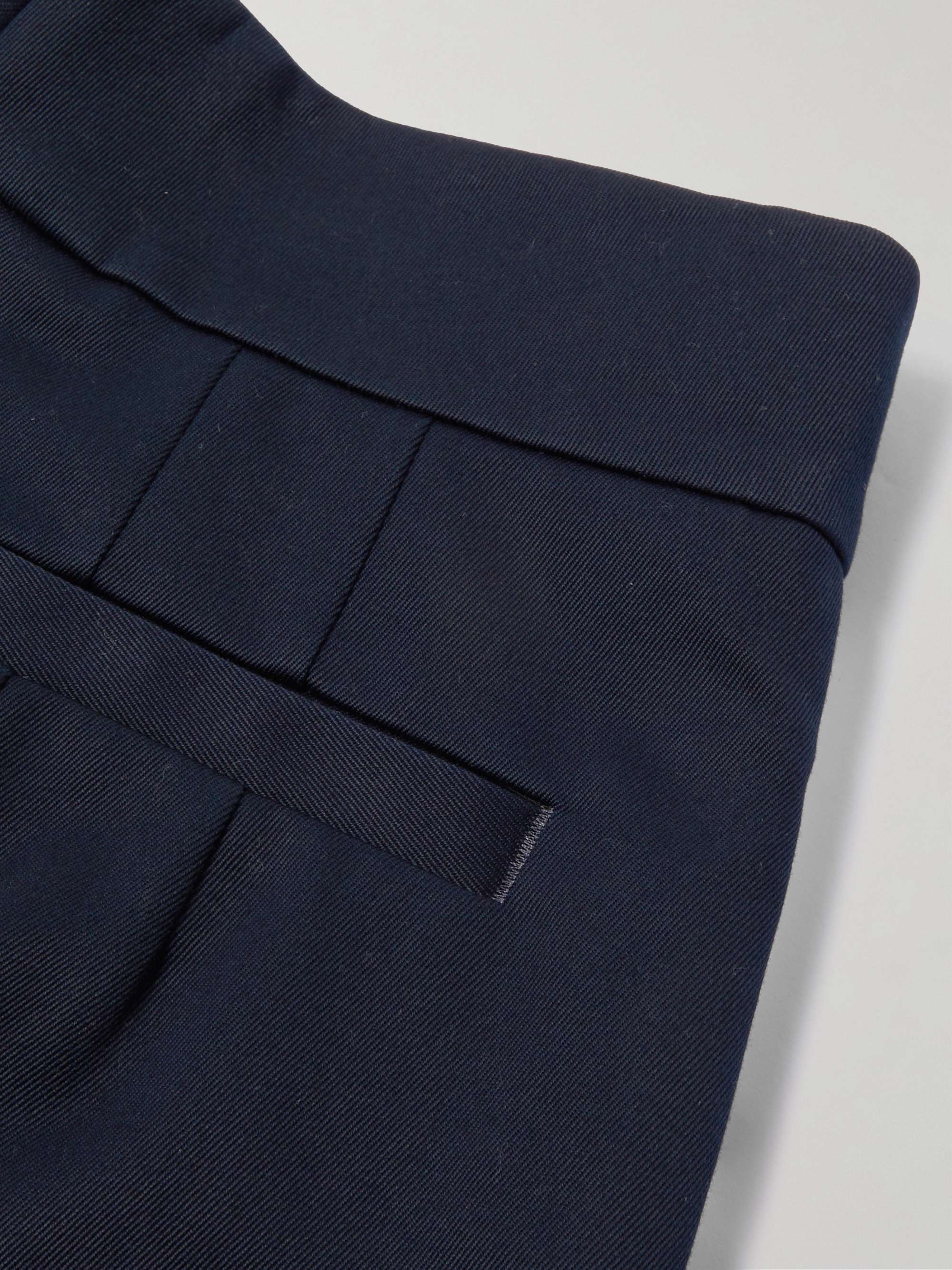 Straight-Leg Striped Cotton-Twill Trousers view