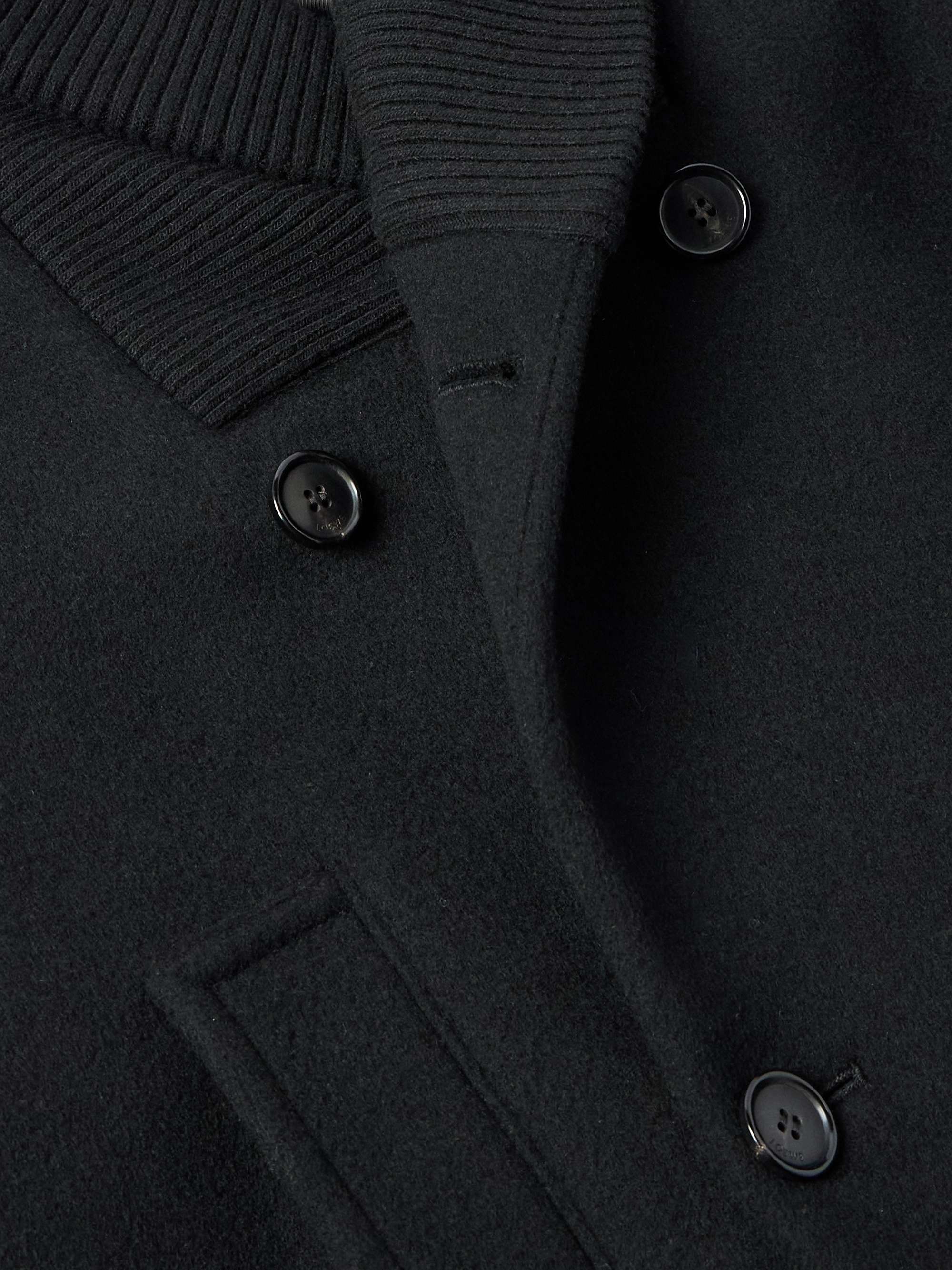 Double-Breasted Shawl-Collar Wool Peacoat view