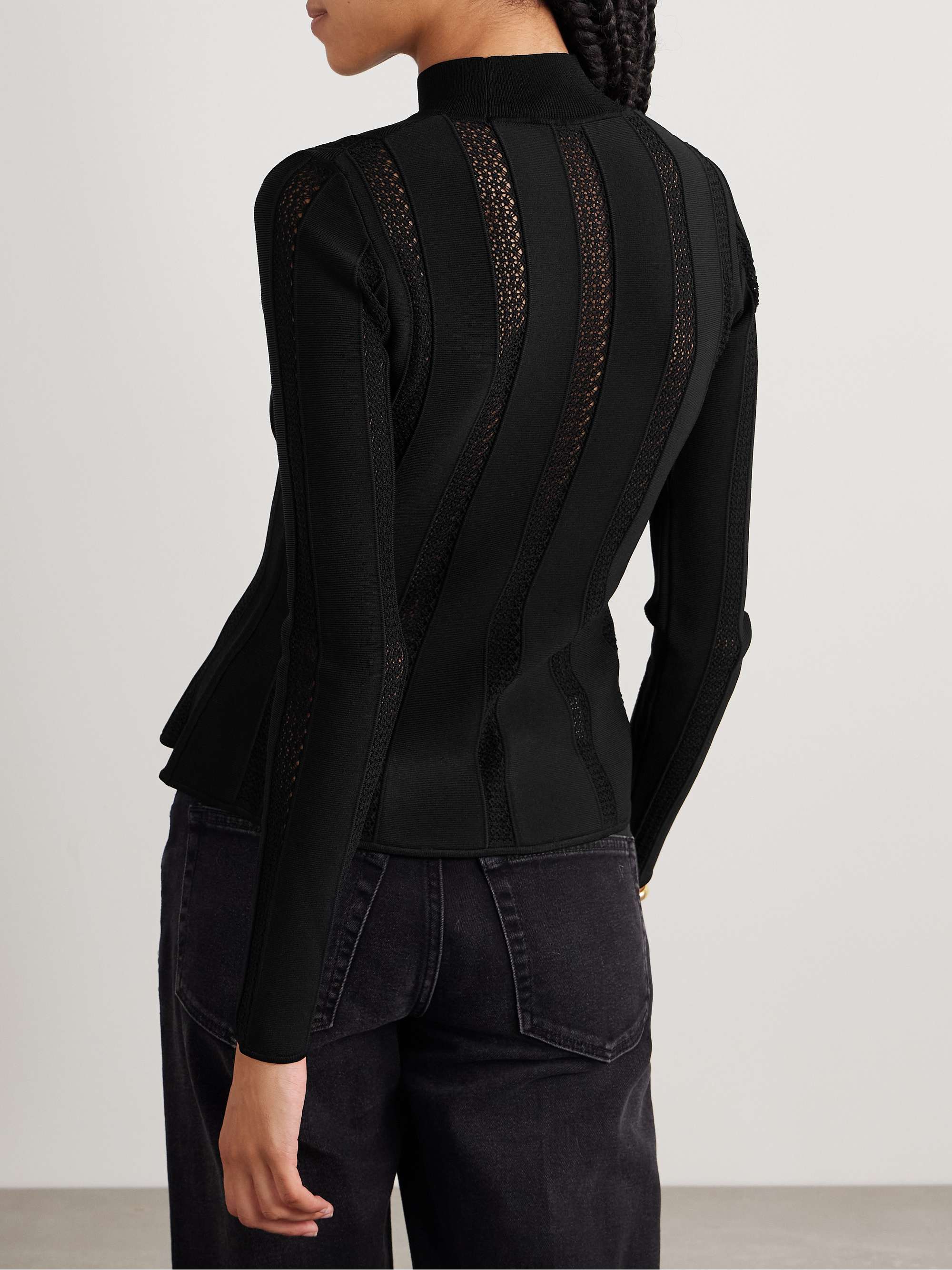 Devon paneled stretch-knit top view
