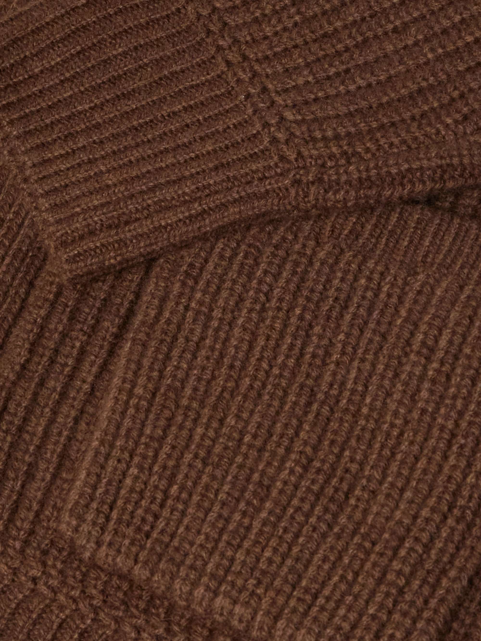 Shawl-Collar Wool and Cashmere-Blend Cardigan view