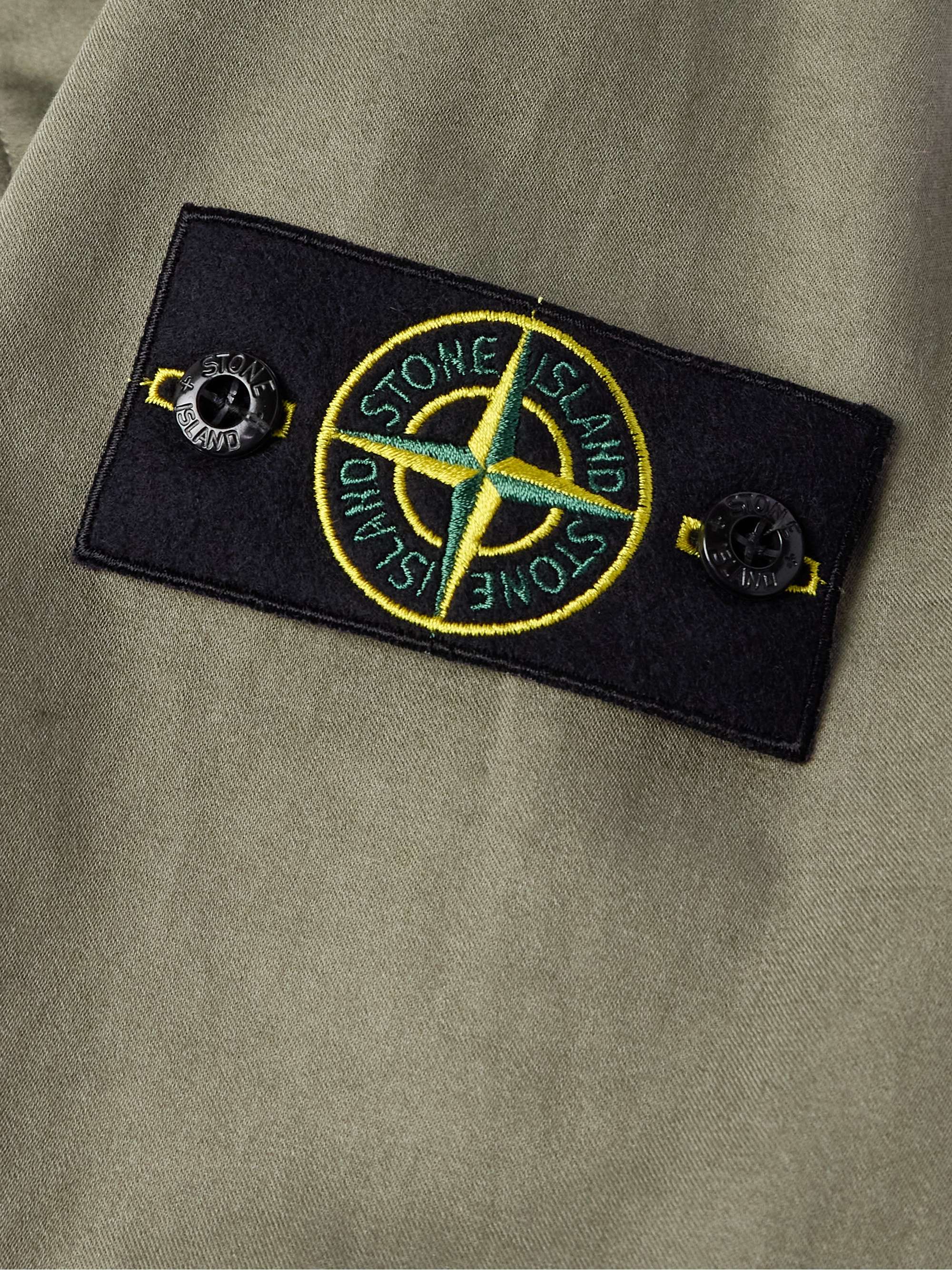 Logo-Appliquéd Coated Cotton-Canvas Hooded Jacket view