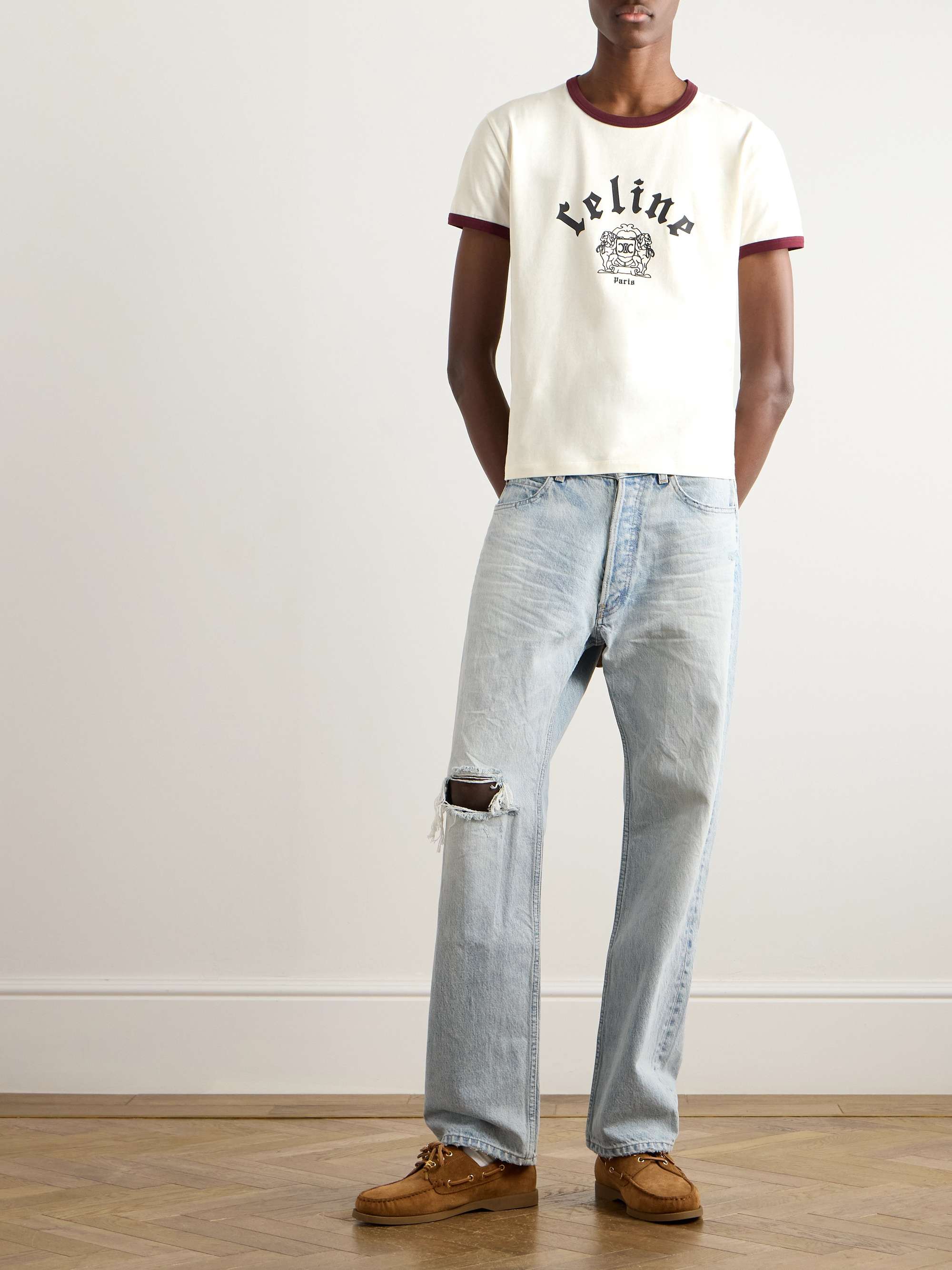 Cropped Logo-Print Cotton-Jersey T-Shirt view