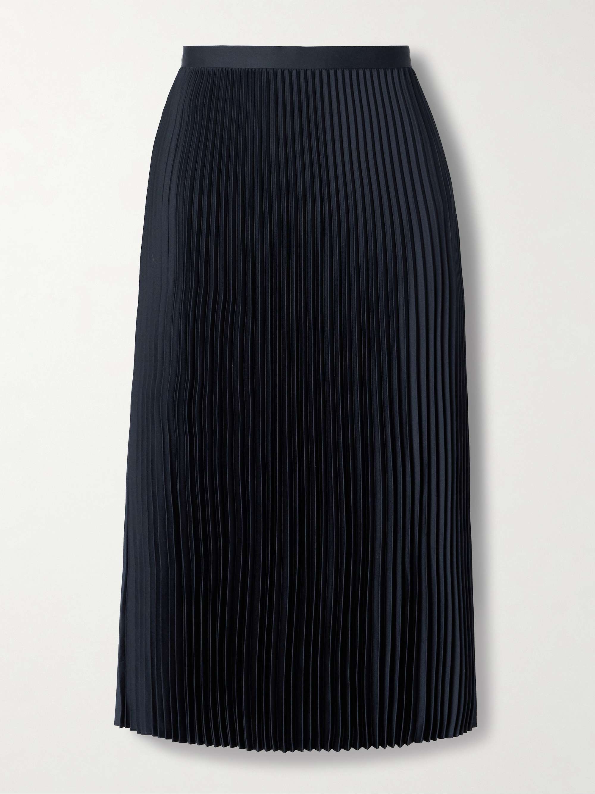 Plissé-satin midi skirt view