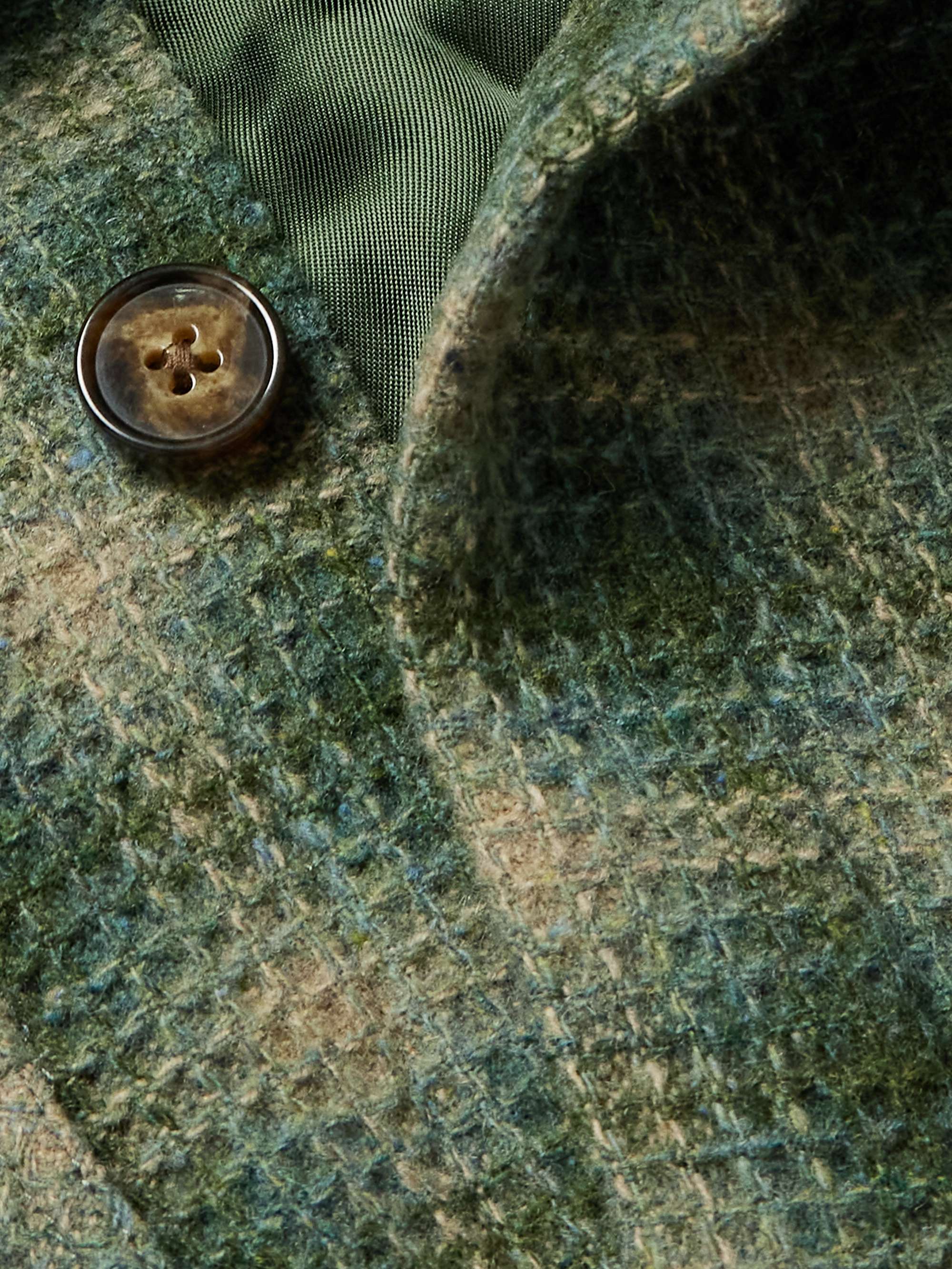 Waffle-Knit Checked Wool Overshirt view