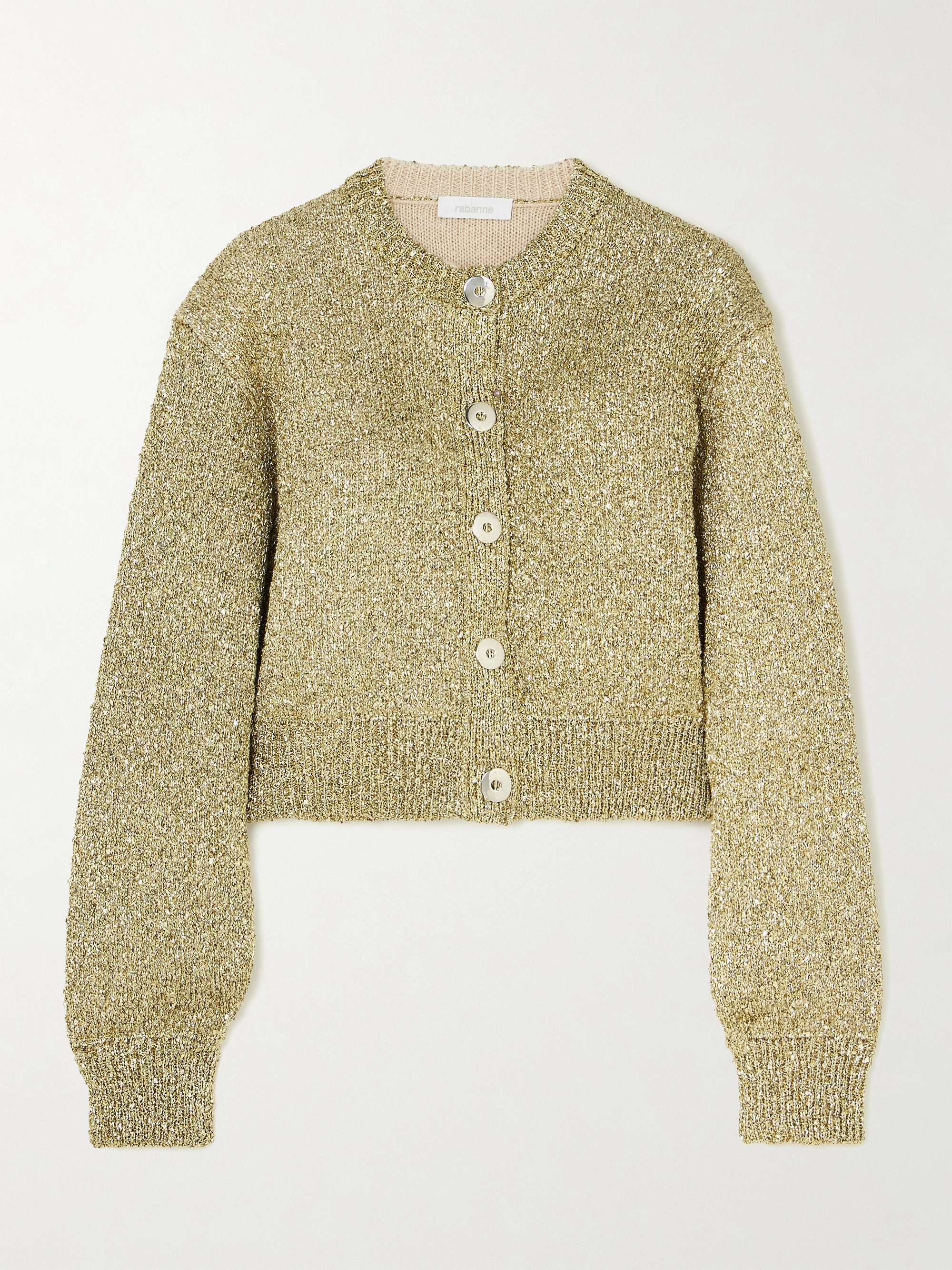 Metallic wool-blend cardigan view