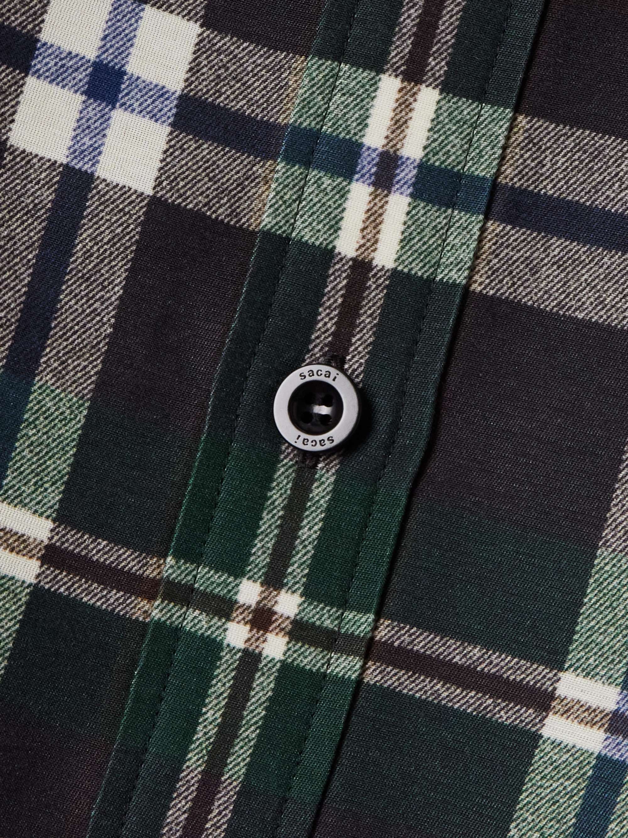 Ruffled checked woven mini shirt dress view