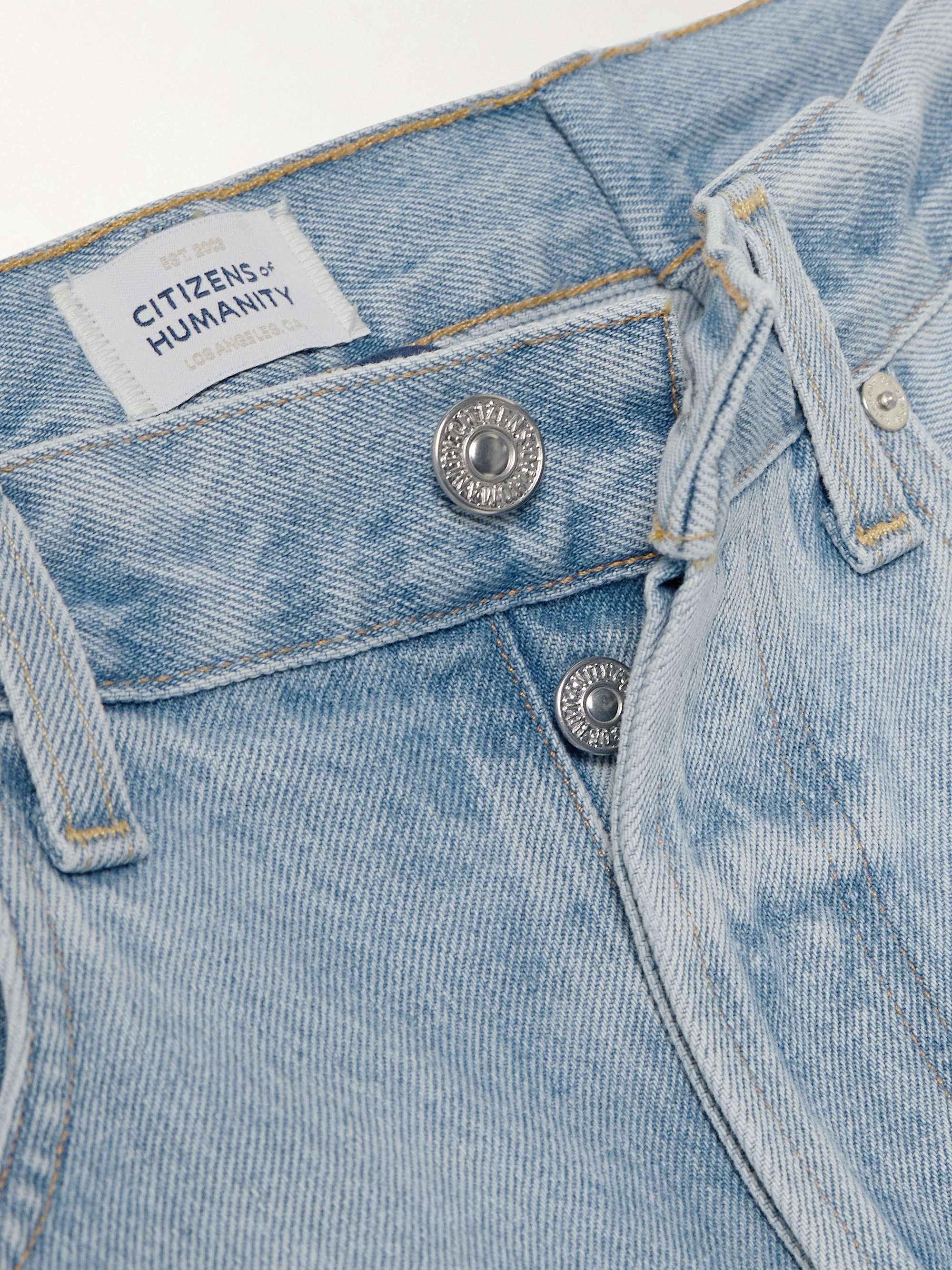 Horseshoe frayed high-rise wide-leg jeans view