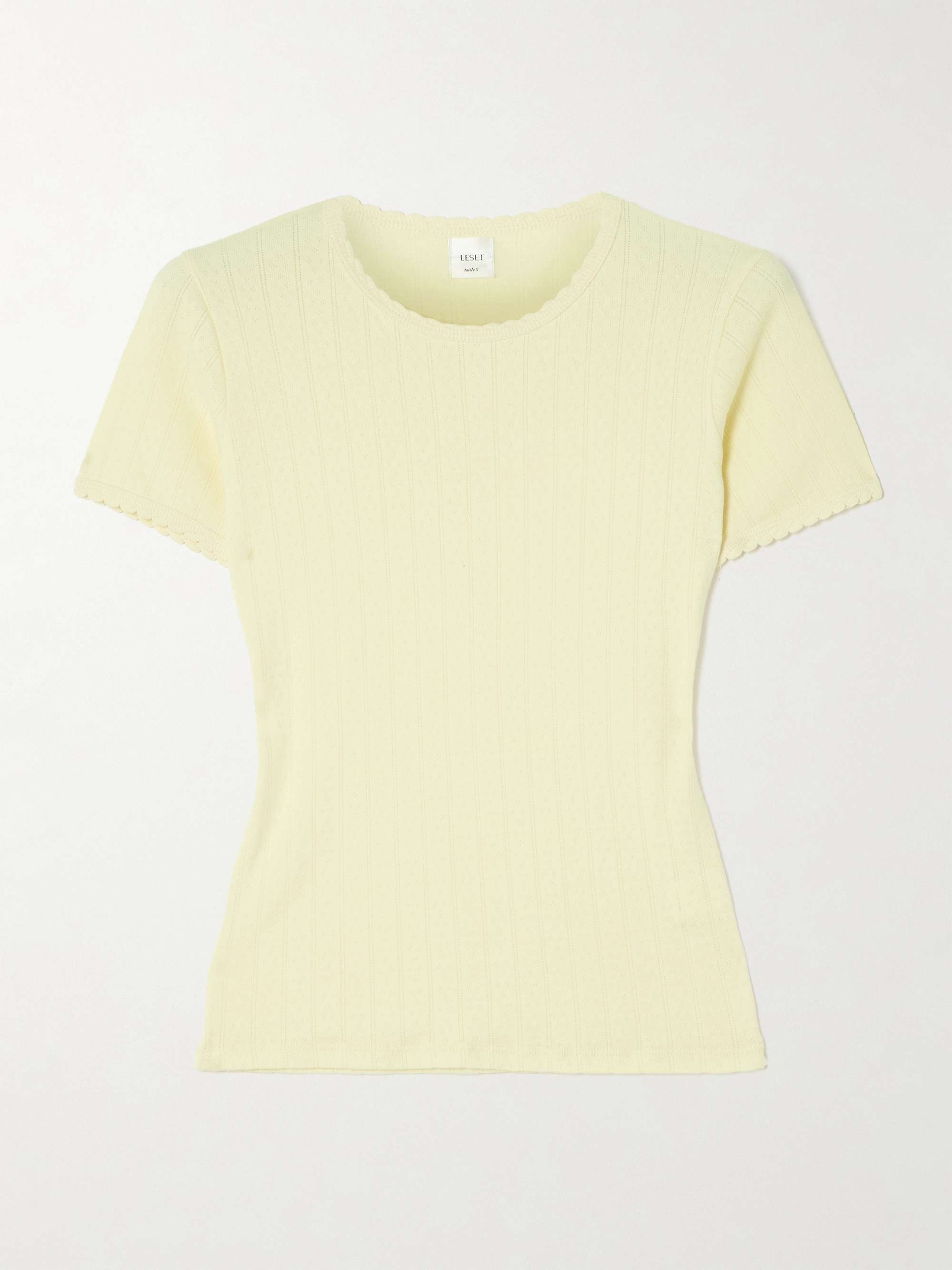 Pointelle-knit cotton T-shirt view