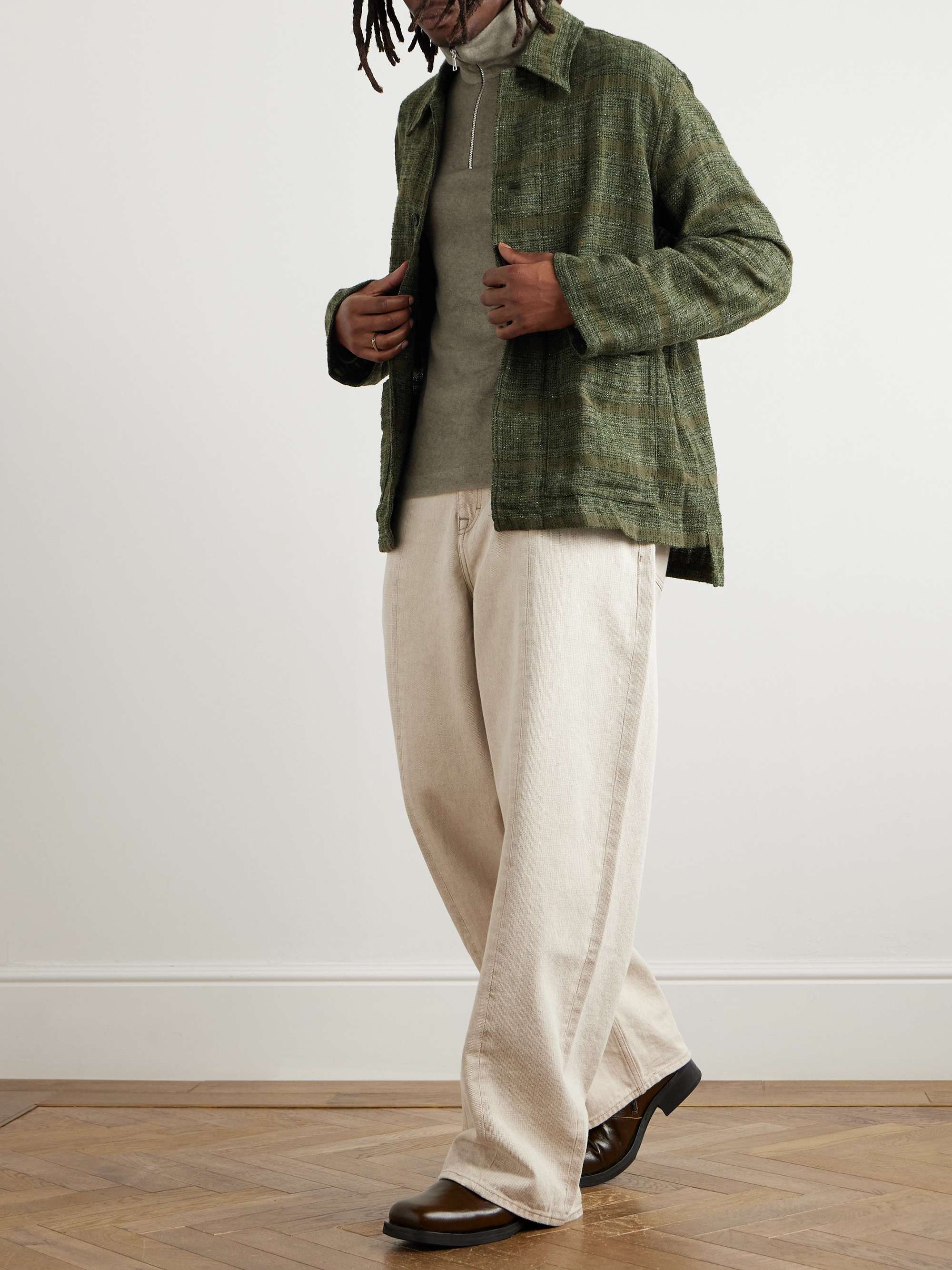 Slim-Fit TENCEL™ Lyocell, Cotton and Wool-Blend Half-Zip Sweater view