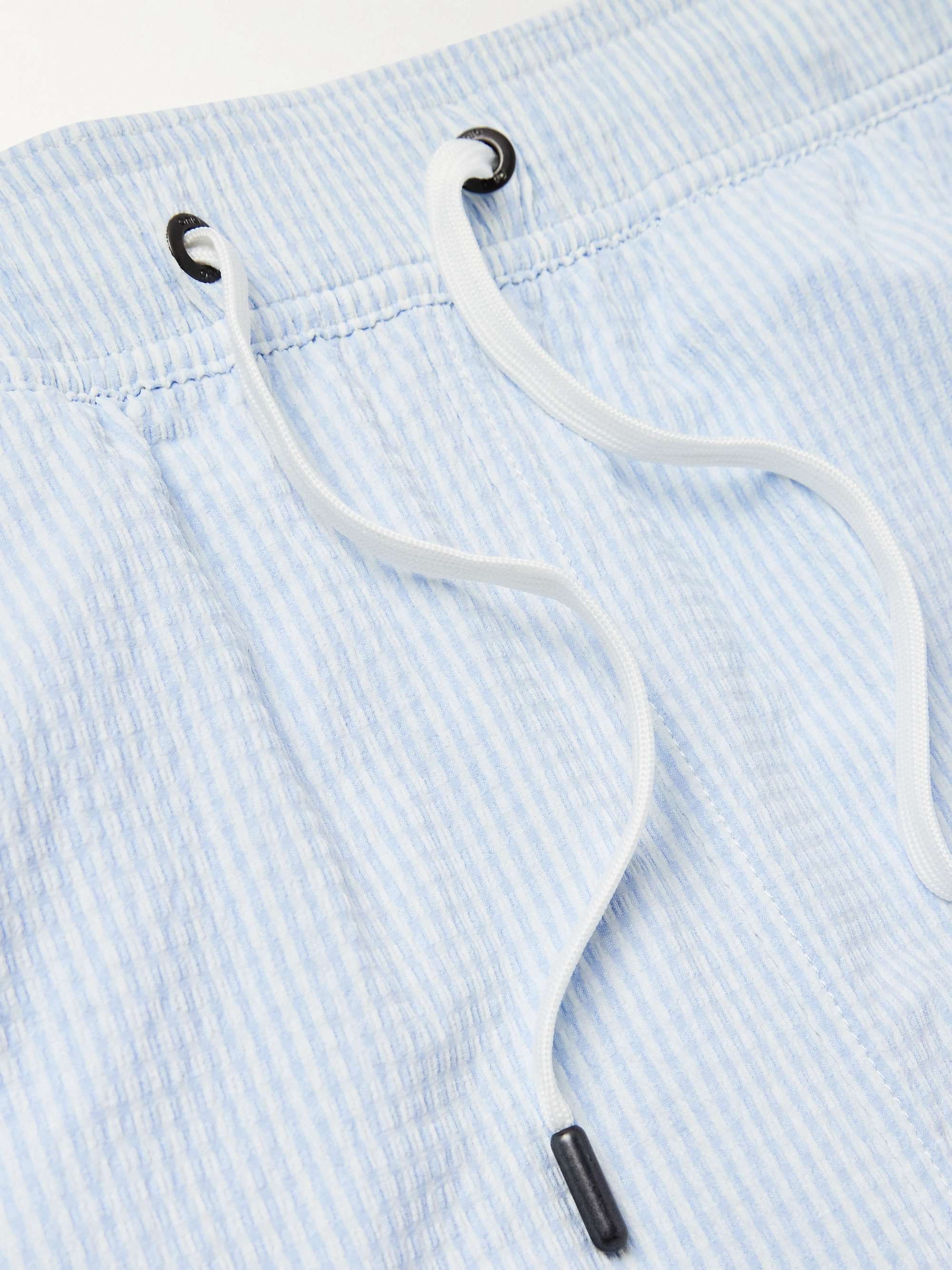 Charles Slim-Fit Short-Length Striped Seersucker Swim Shorts view