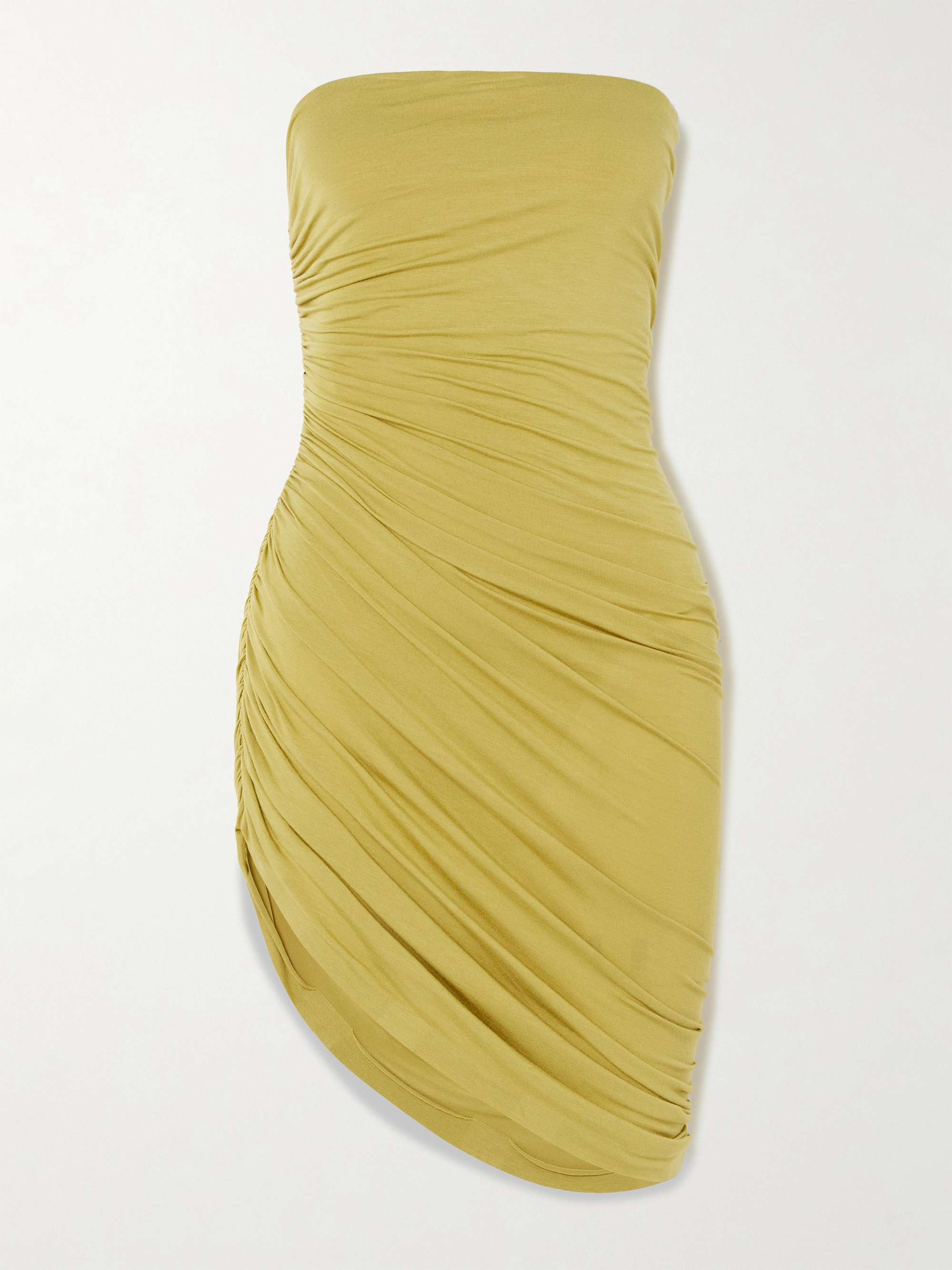 Diana strapless asymmetric ruched stretch-jersey mini dress view