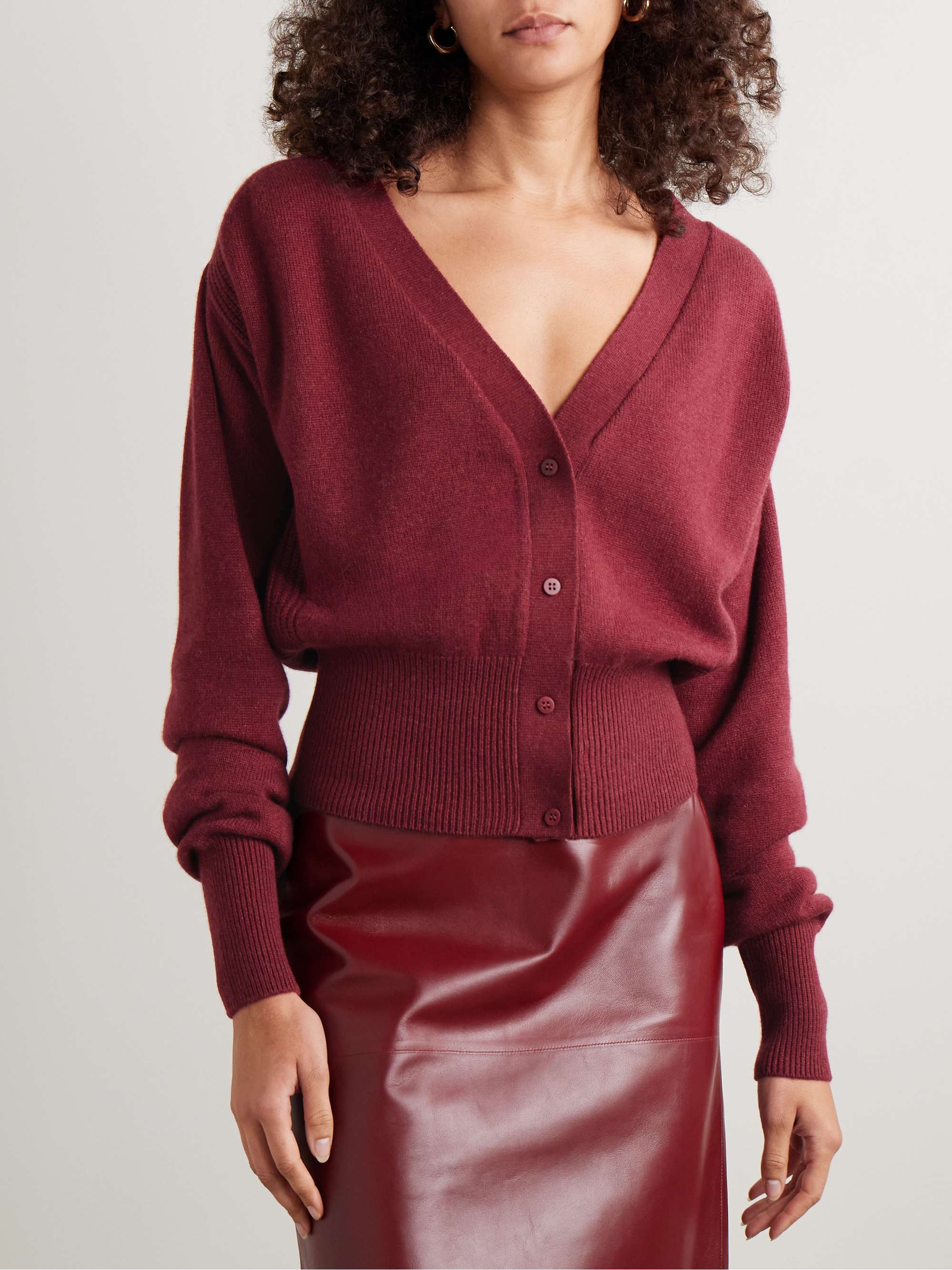 Ribbed cashmere cardigan view