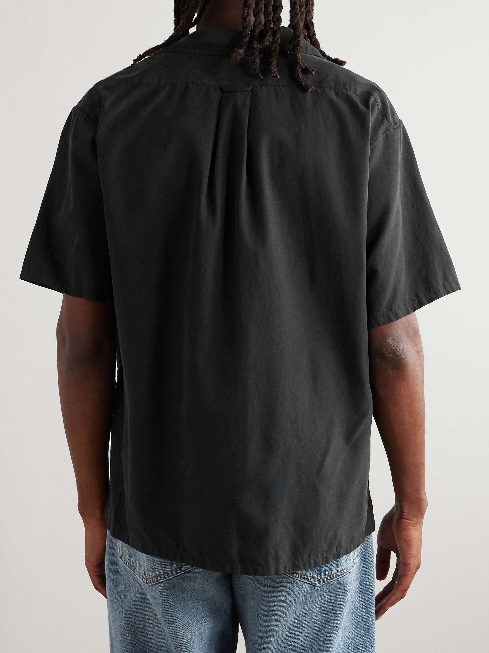 Convertible-Collar Silk and Cotton-Blend Twill Shirt view