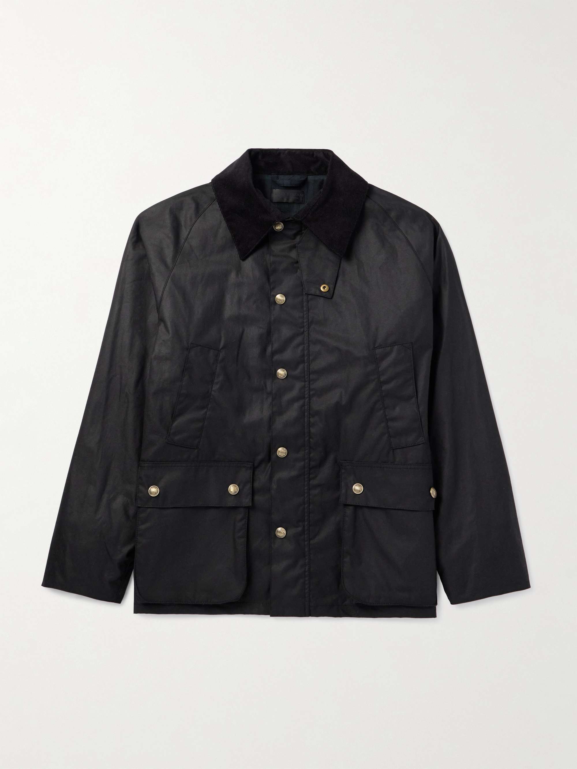 Kylian Corduroy-Trimmed Waxed Cotton-Canvas Field Jacket view