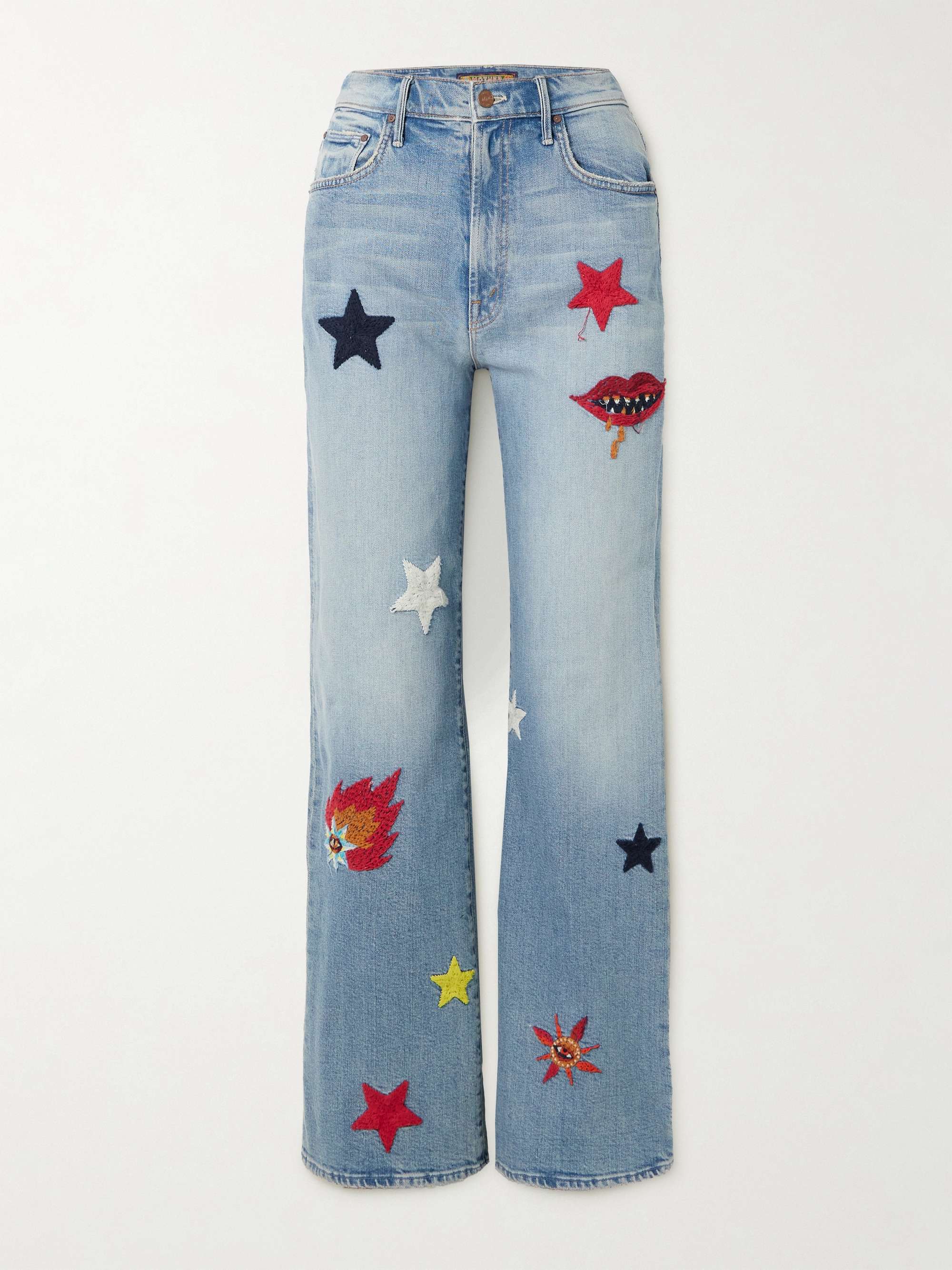 + La DoubleJ The Maven Sneak embroidered high-rise straight-leg jeans view