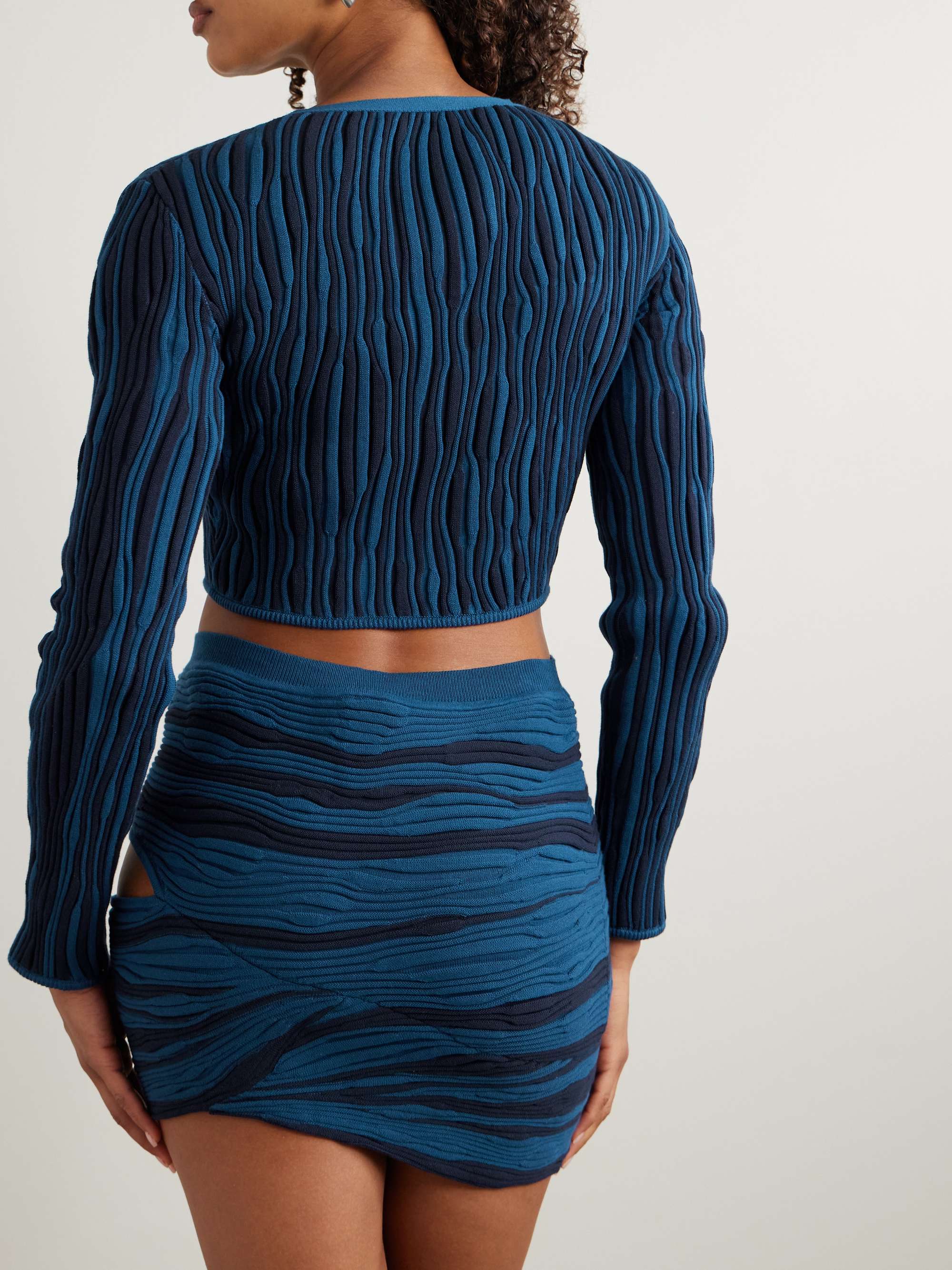 Magdalena cropped ribbed cotton cardigan view