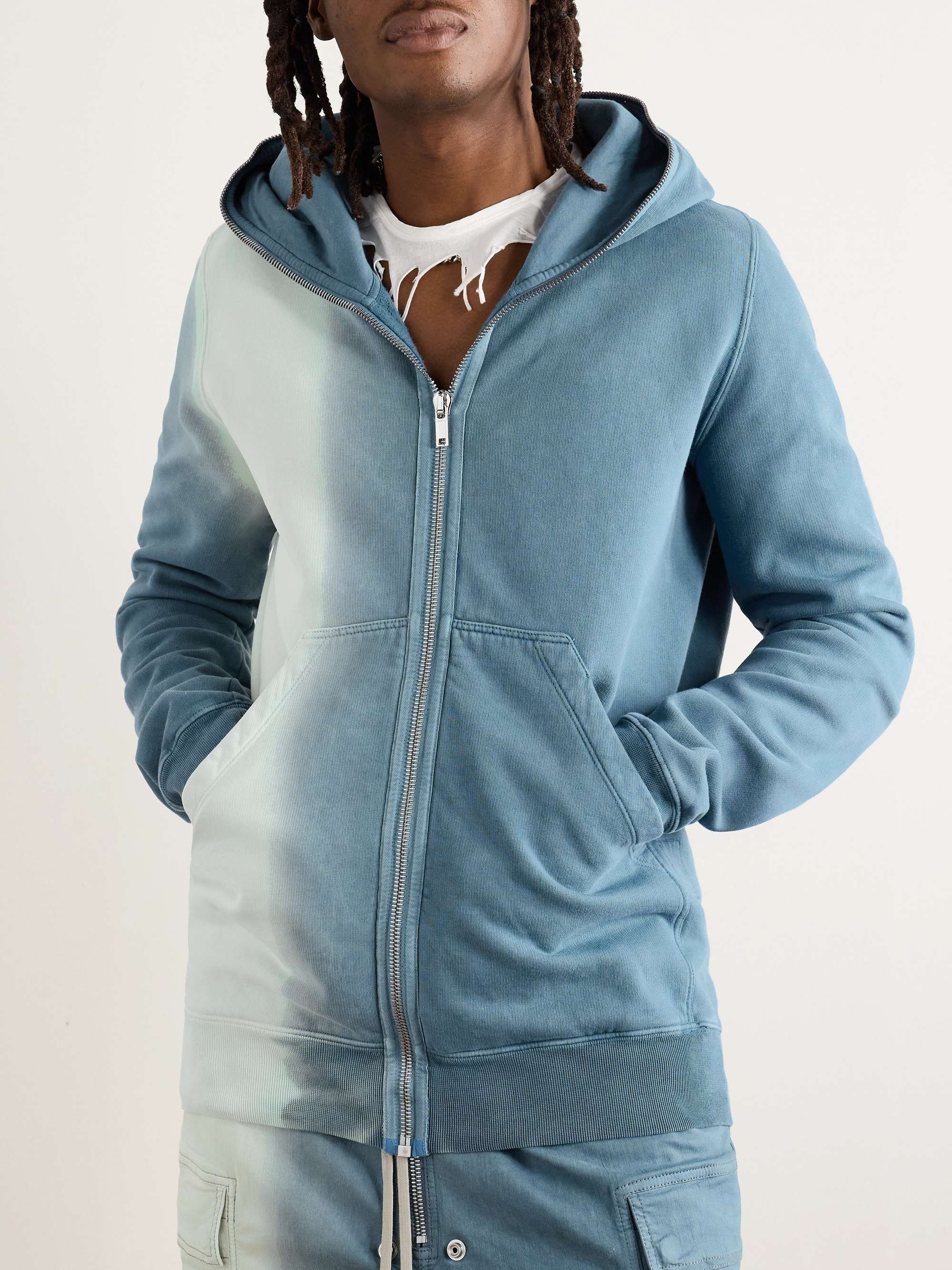 Dégradé Cotton-Jersey Zip-Up Hoodie view