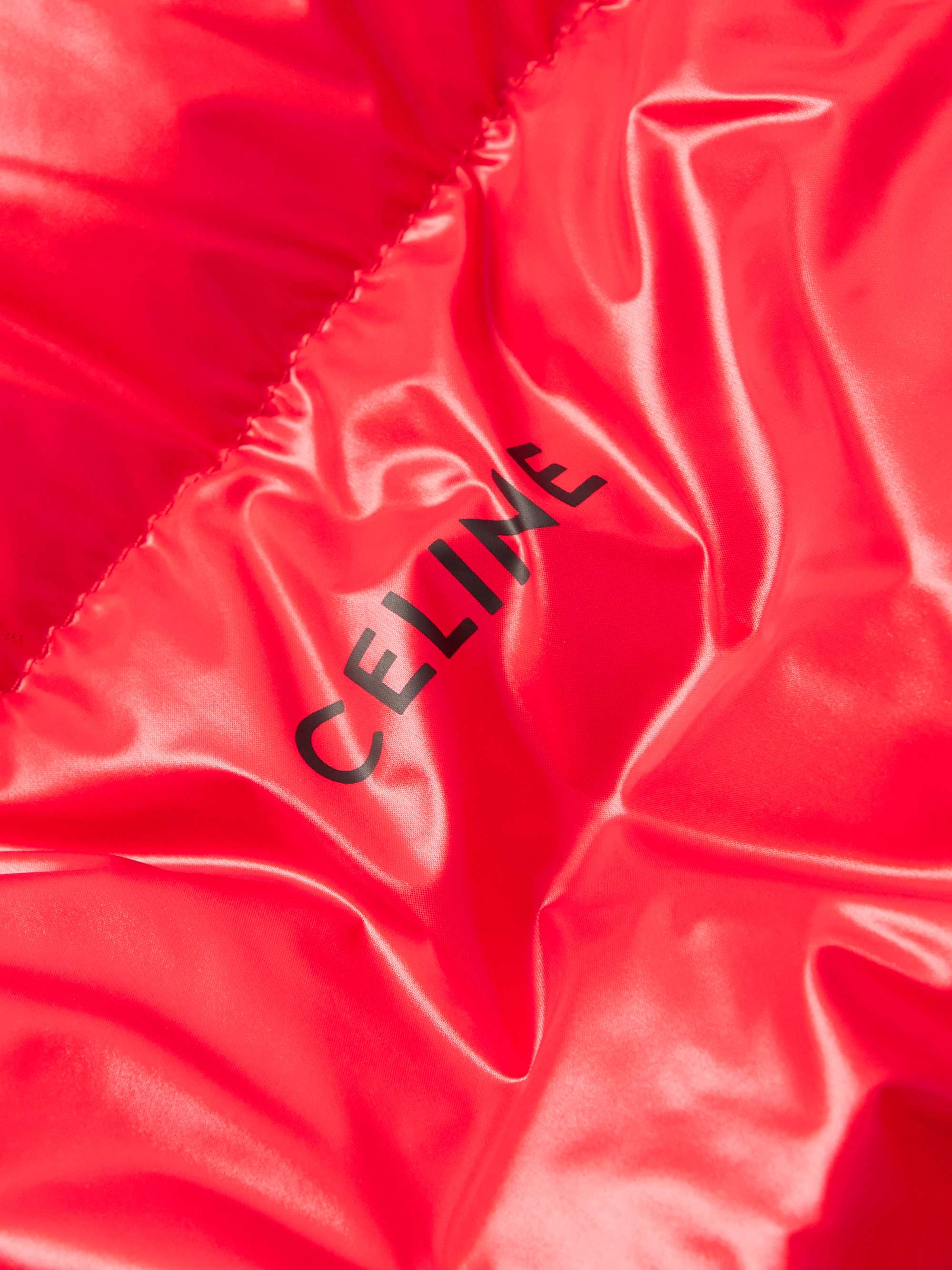 Logo-Print Quilted Glossed-Nylon Down Jacket view