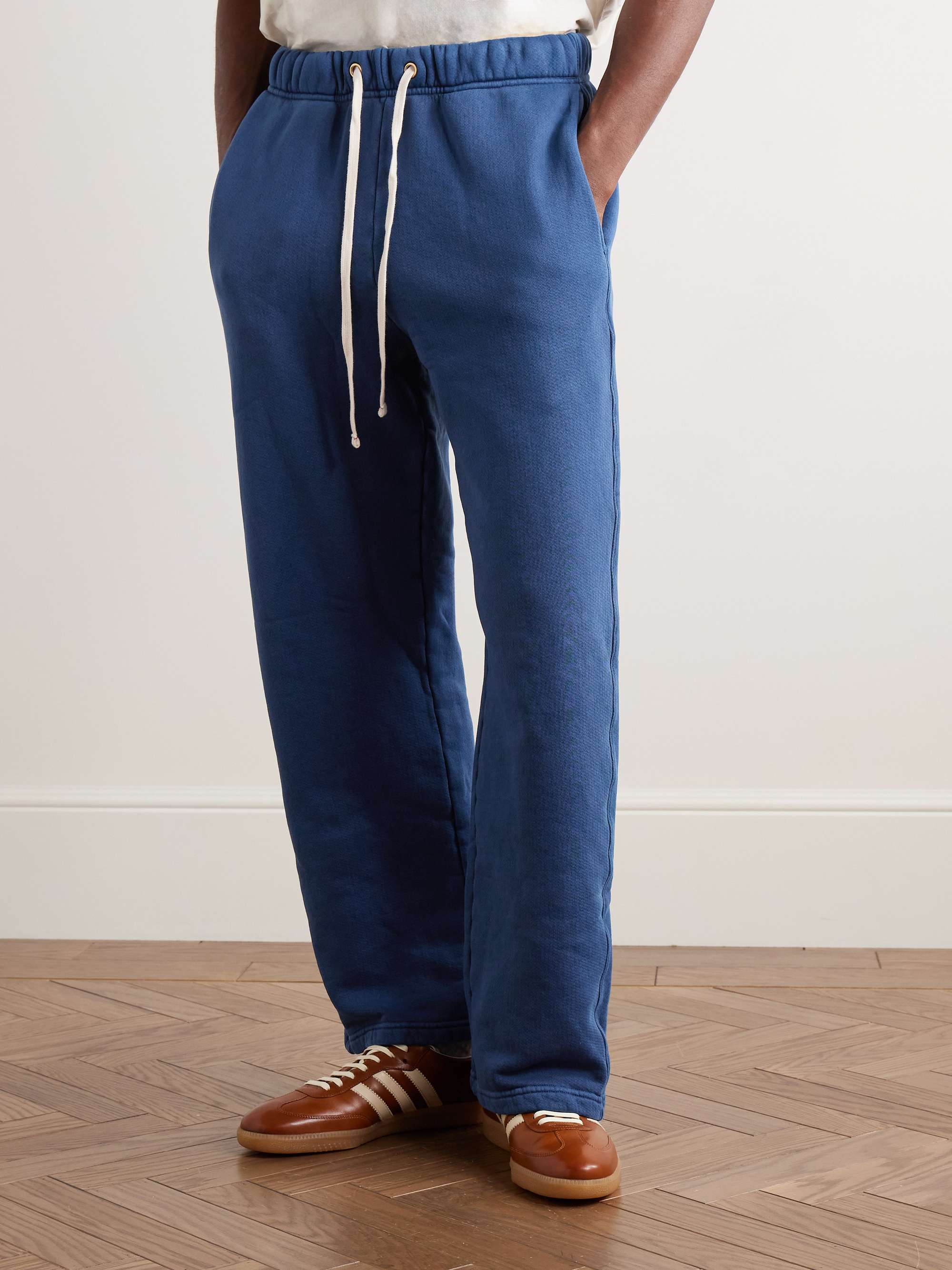 Straight-Leg Garment-Dyed Cotton-Jersey Sweatpants view