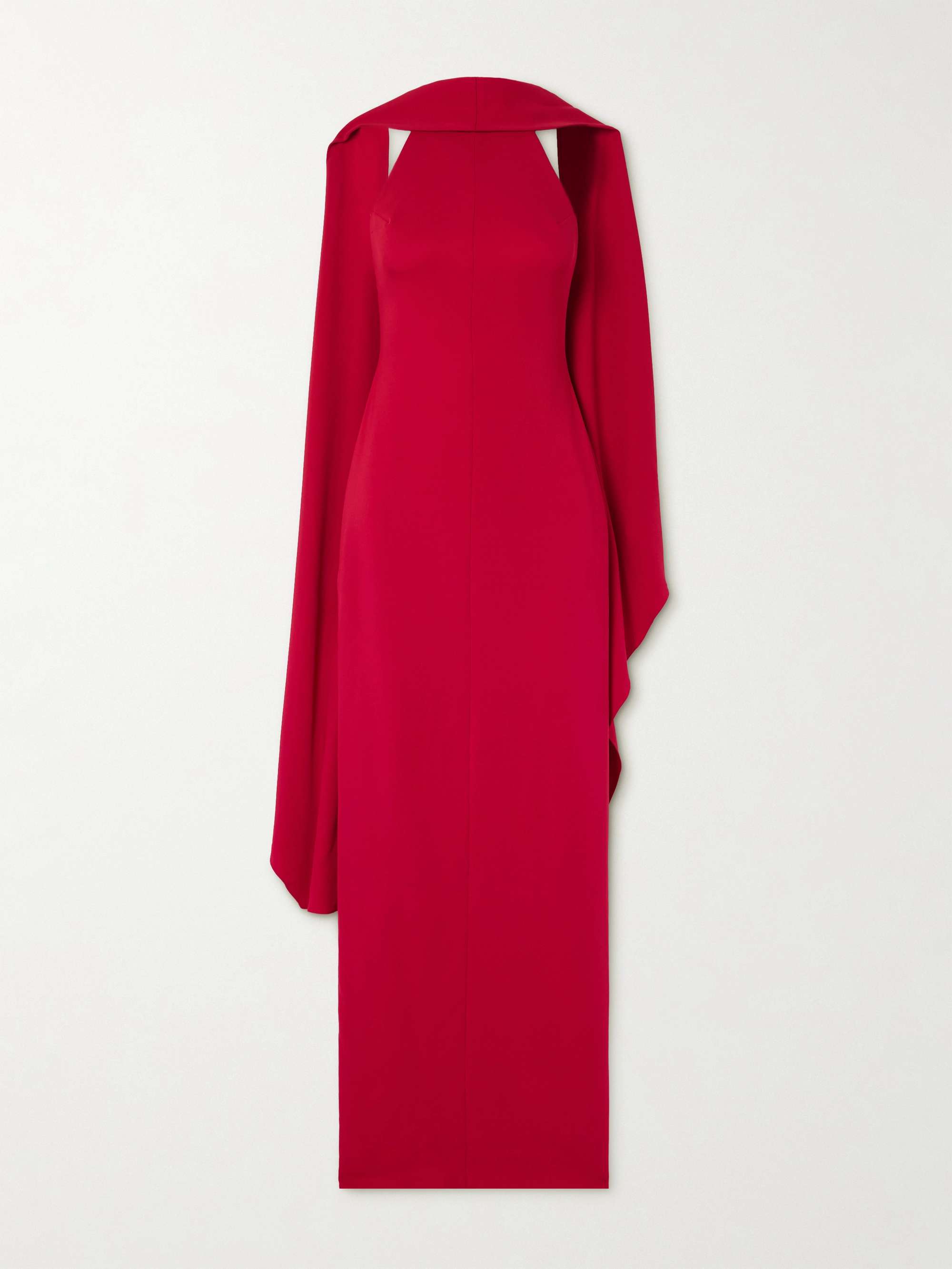 Emerson draped open-back crepe halterneck gown view