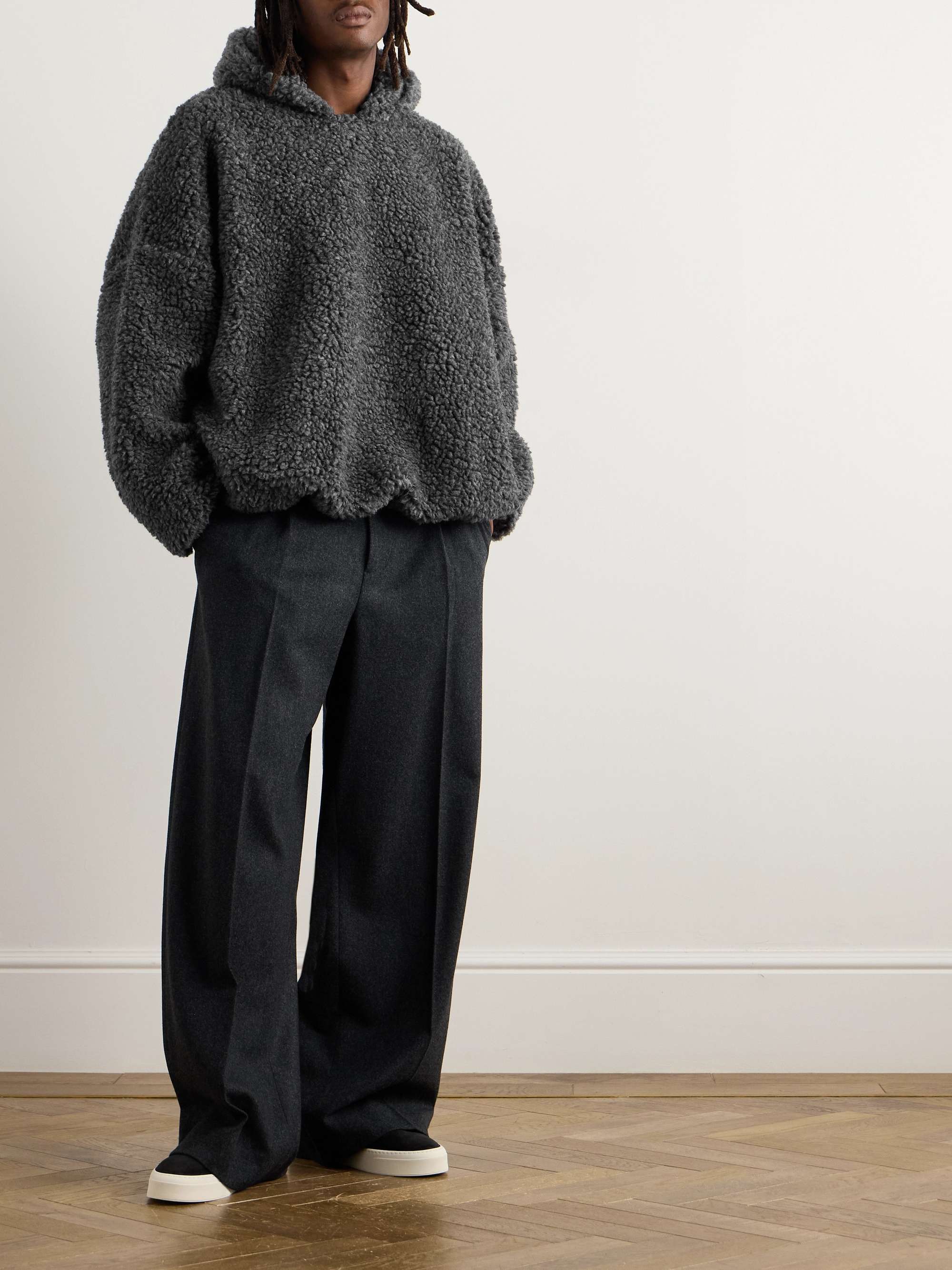 Oversized Wool-Blend Fleece Hoodie view