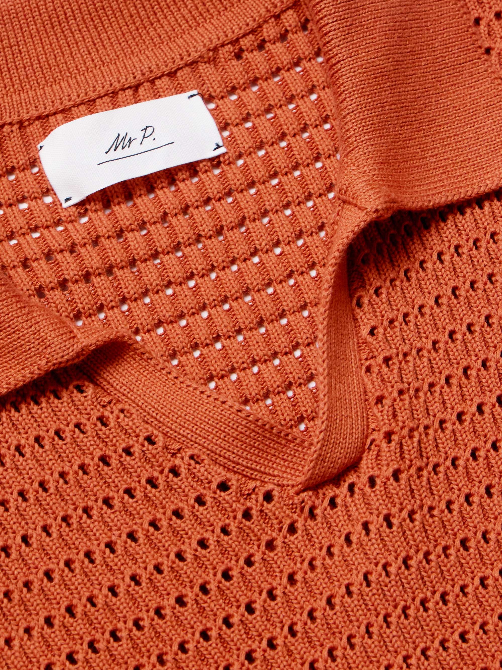 Open-Knit Organic Cotton Polo Shirt view