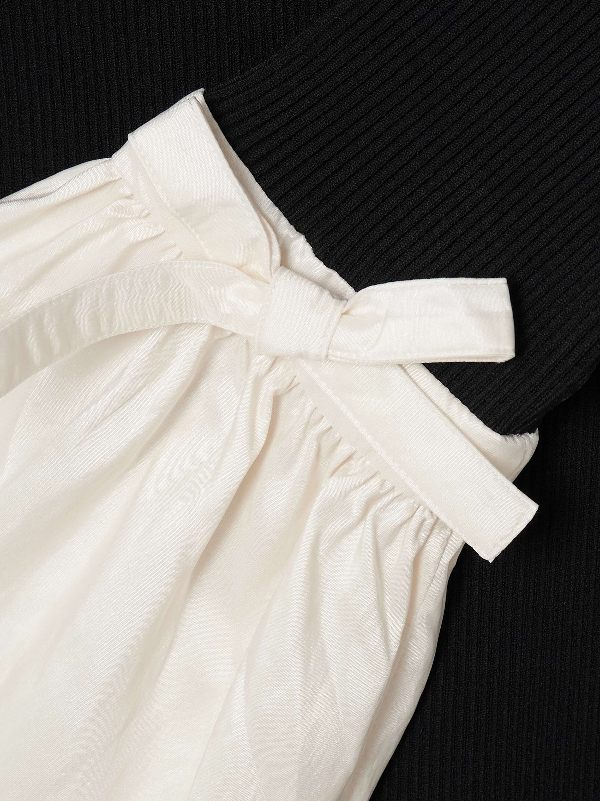 Agathea satin-trimmed ribbed-knit mini dress view