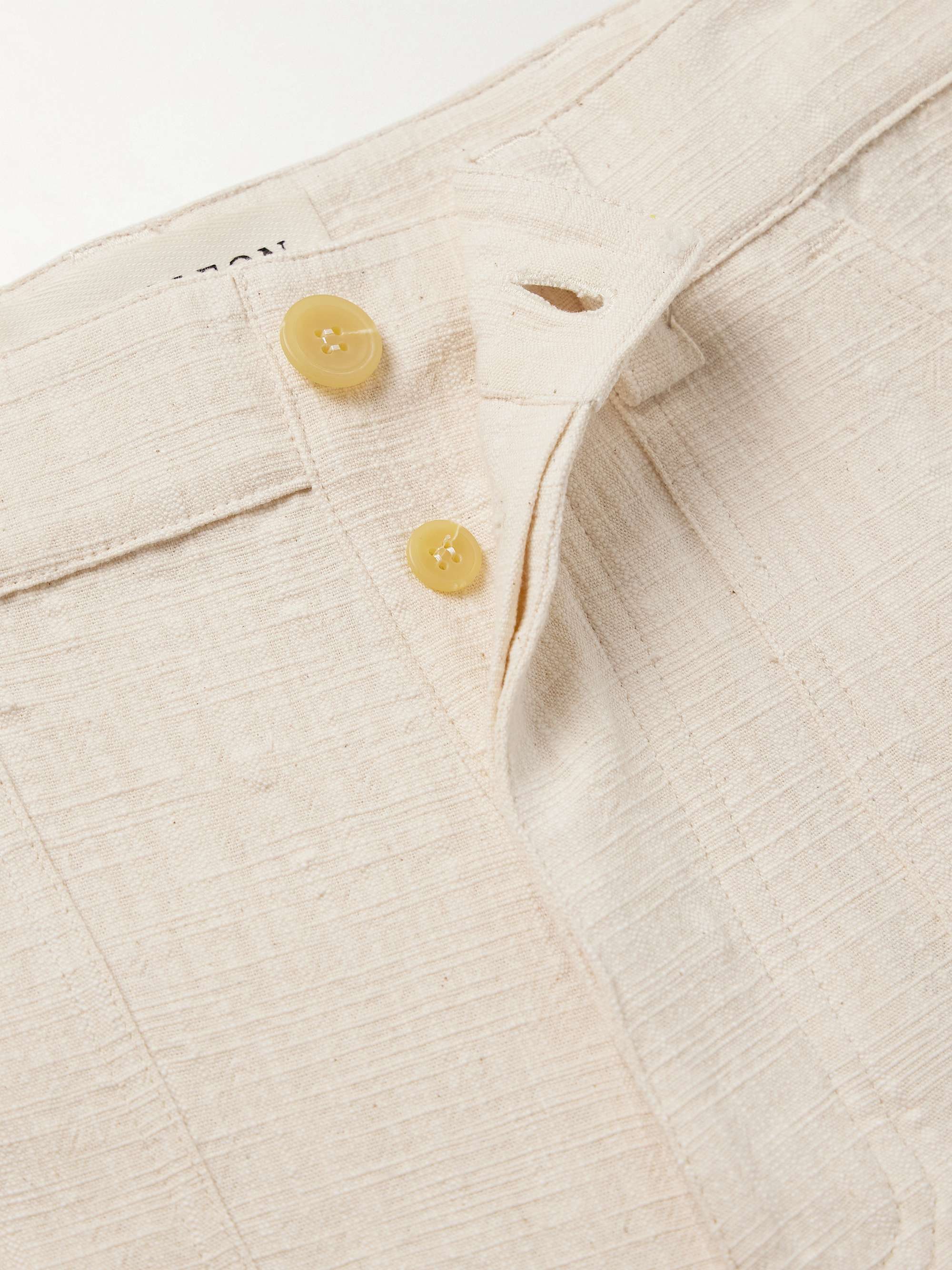 Garden Straight-Leg Slub Cotton-Canvas Trousers view